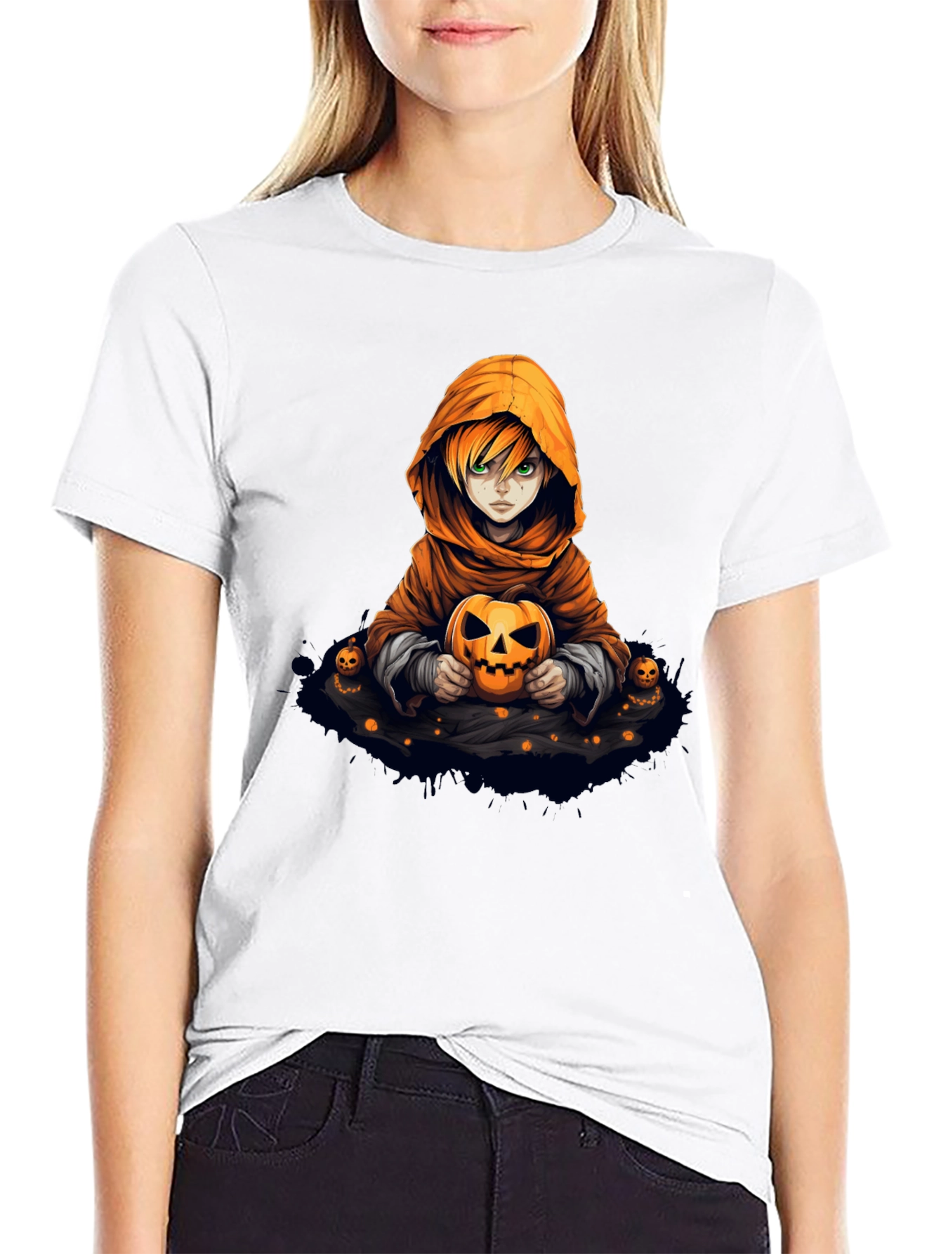 Halloween Anime Character Pumpkin T-Shirt