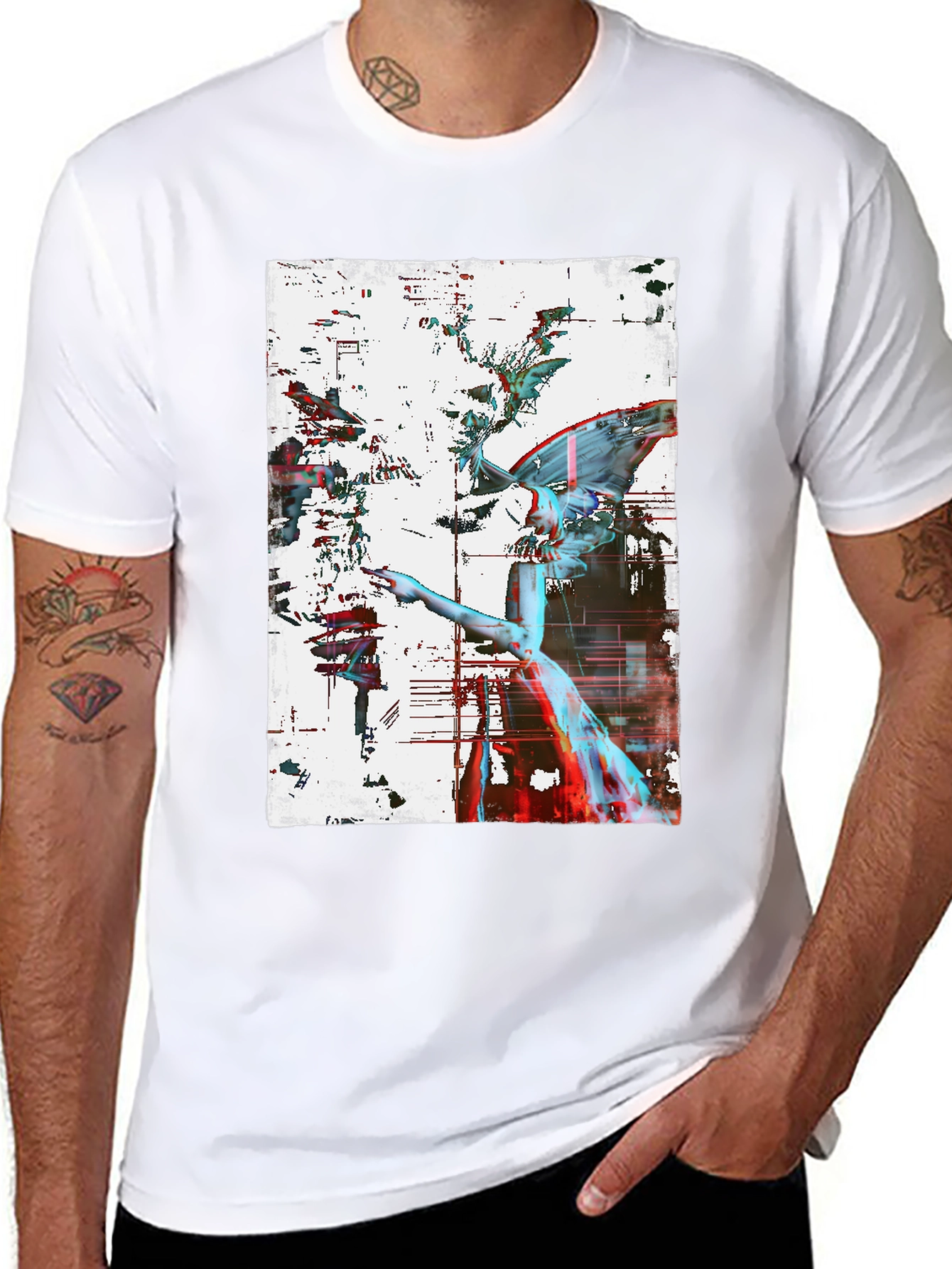 Angel Graphic Print Black Tee