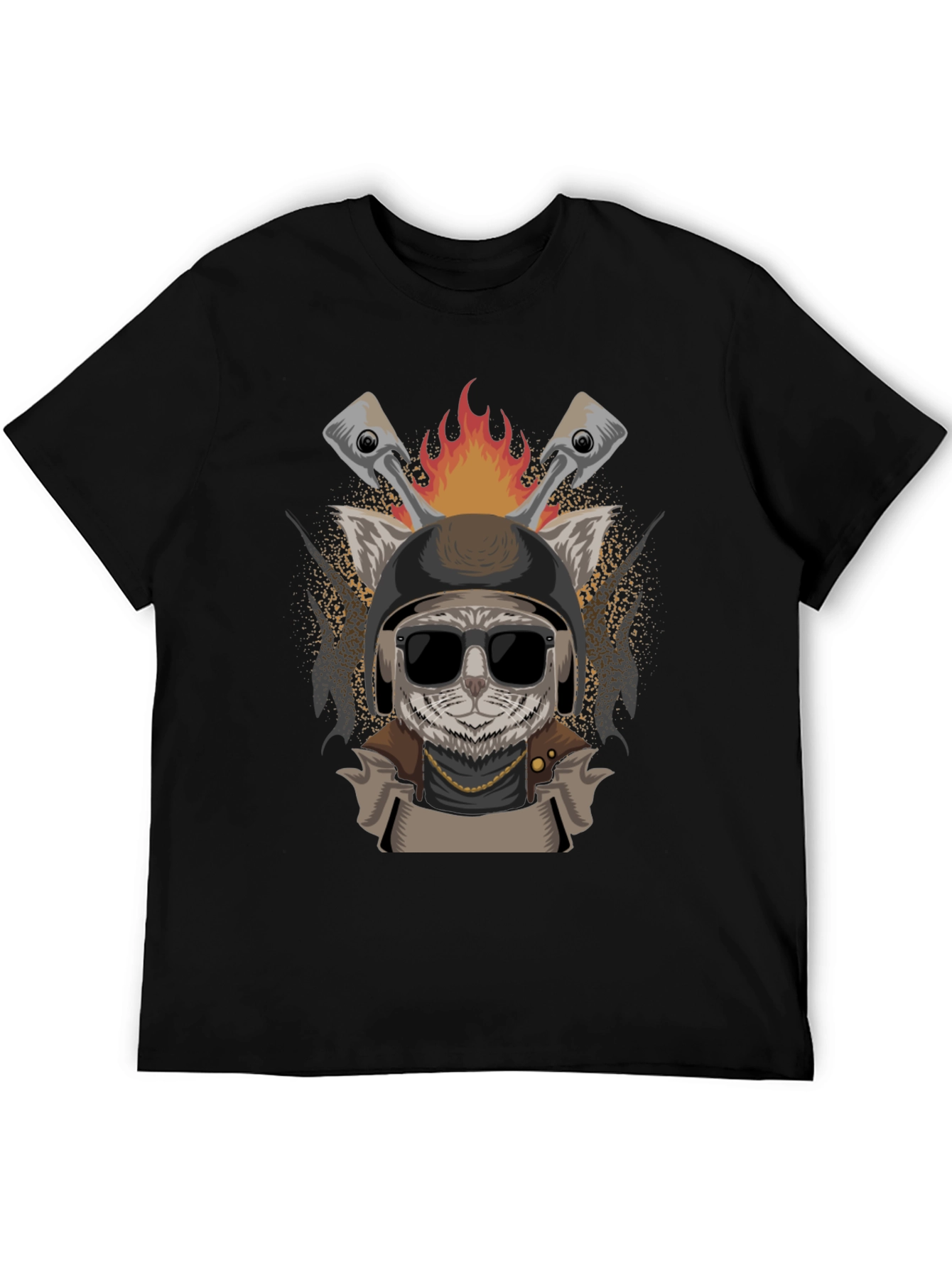 Biker Cat Graphic T-Shirt - Cool & Edgy Design
