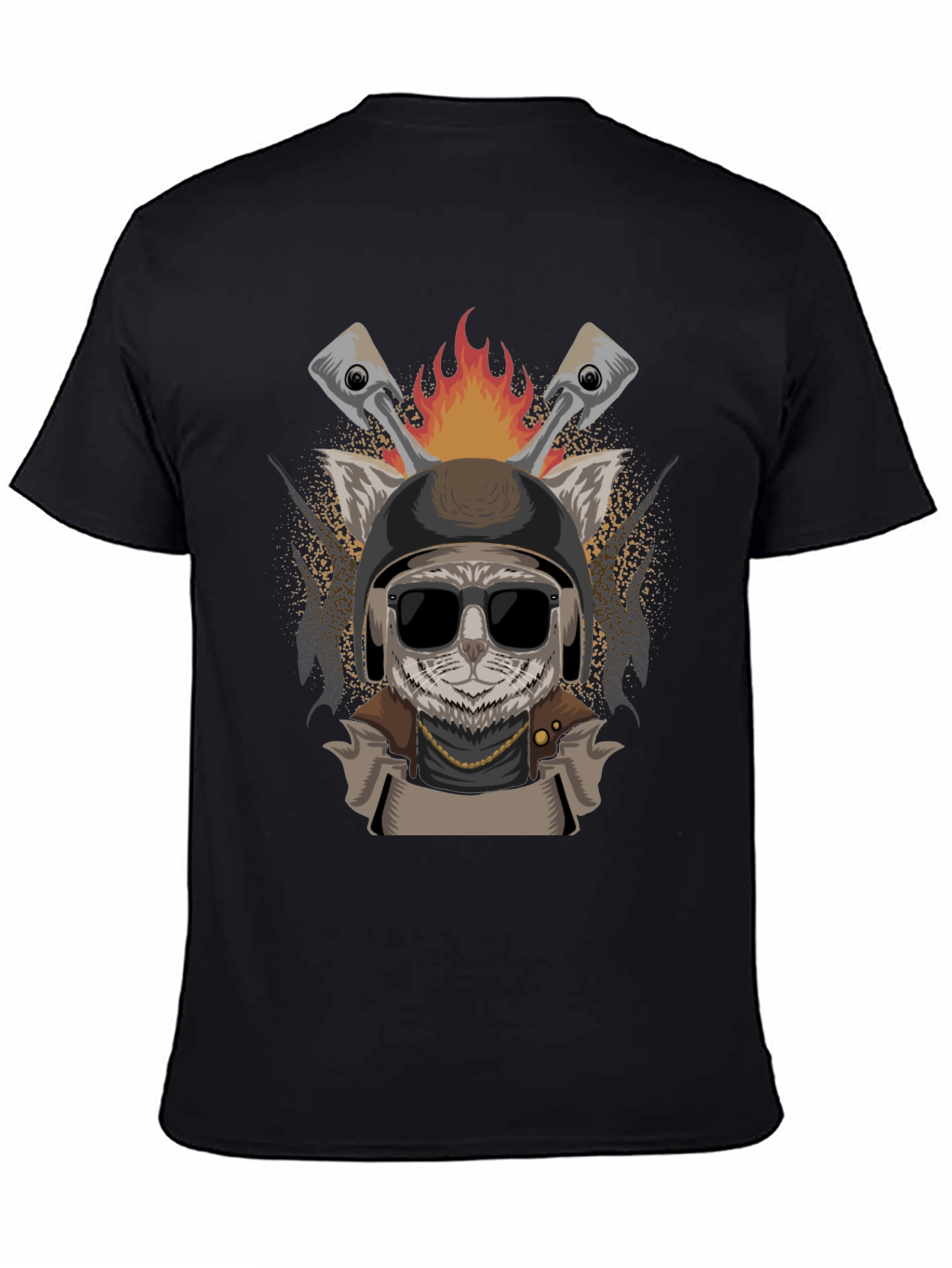 Biker Cat Graphic T-Shirt - Cool & Edgy Design