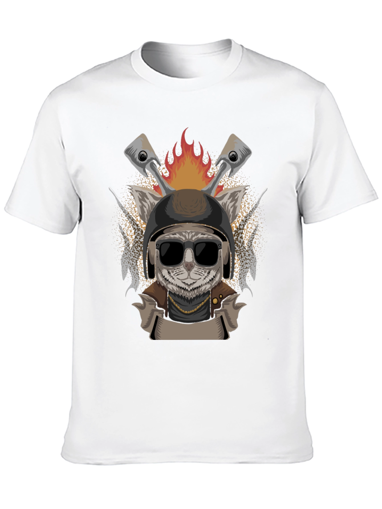 Biker Cat Graphic T-Shirt - Cool & Edgy Design