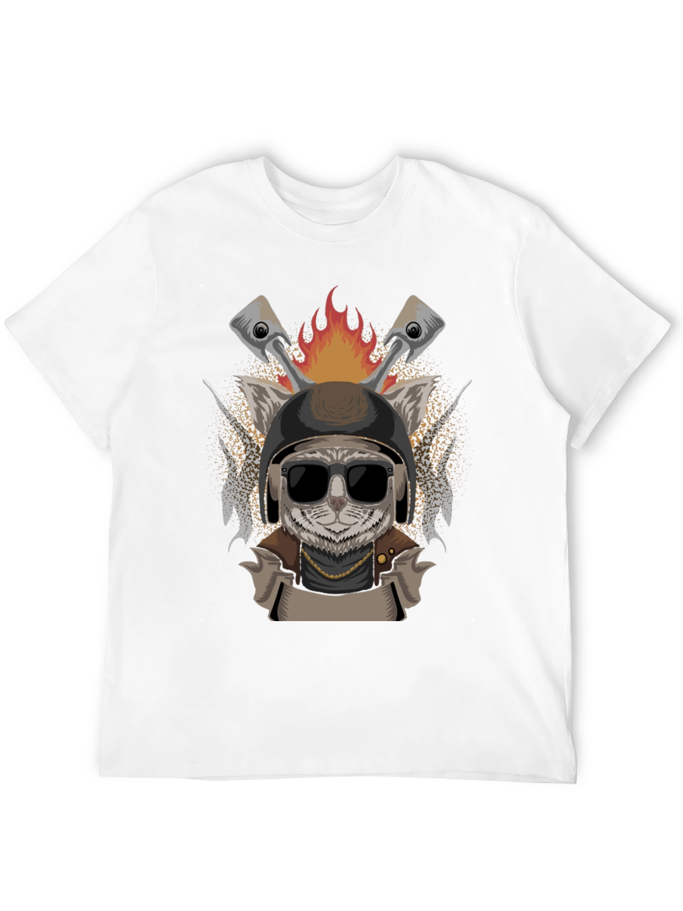Biker Cat Graphic T-Shirt - Cool & Edgy Design