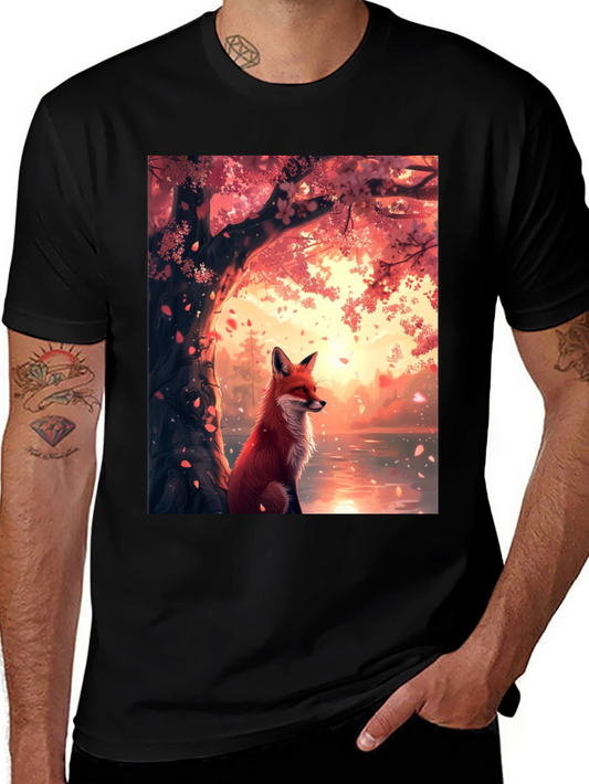 Fox and Cherry Blossom T-Shirt
