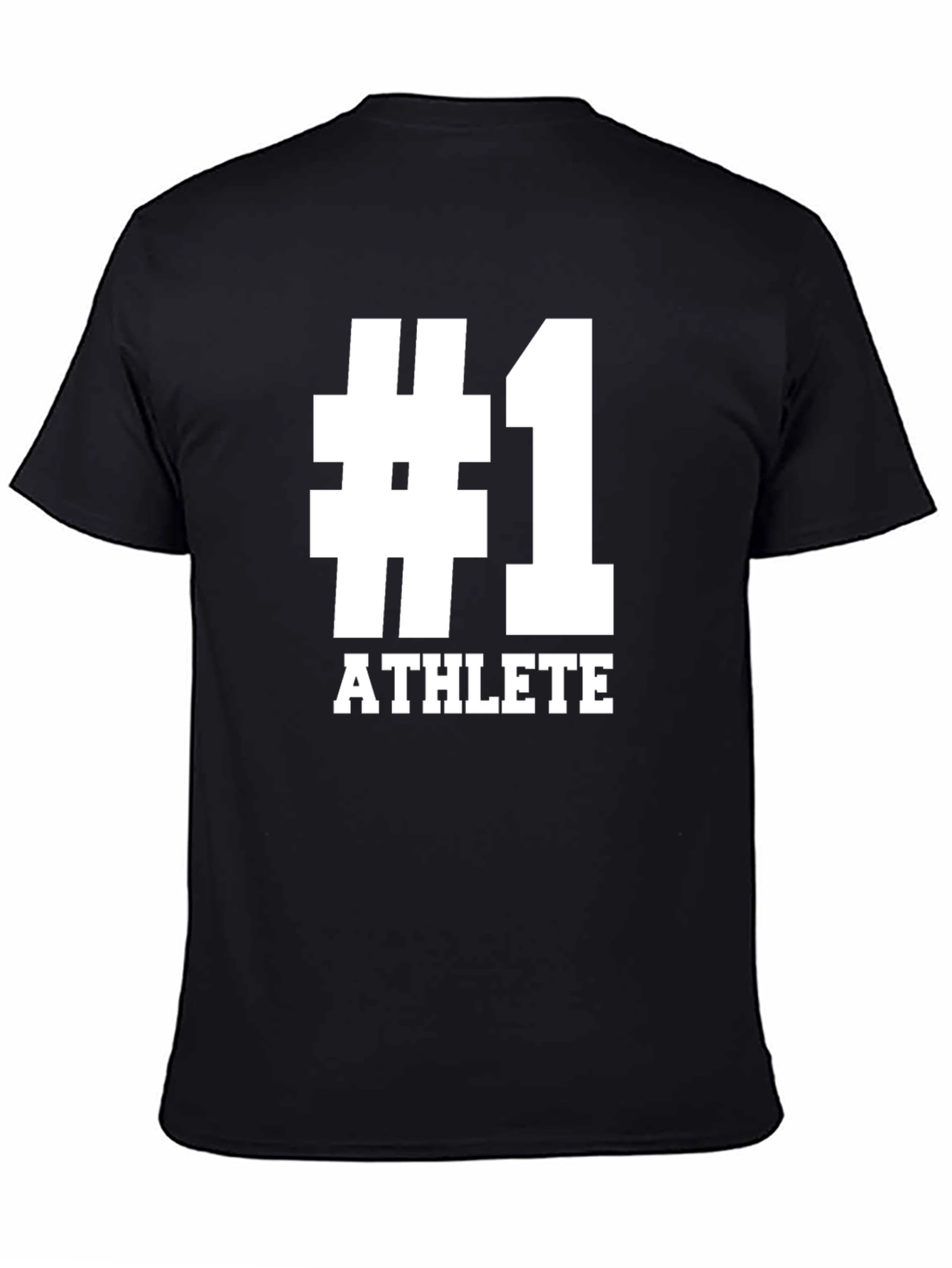 #1 Athlete Graphic T-Shirt - Black Casual Style