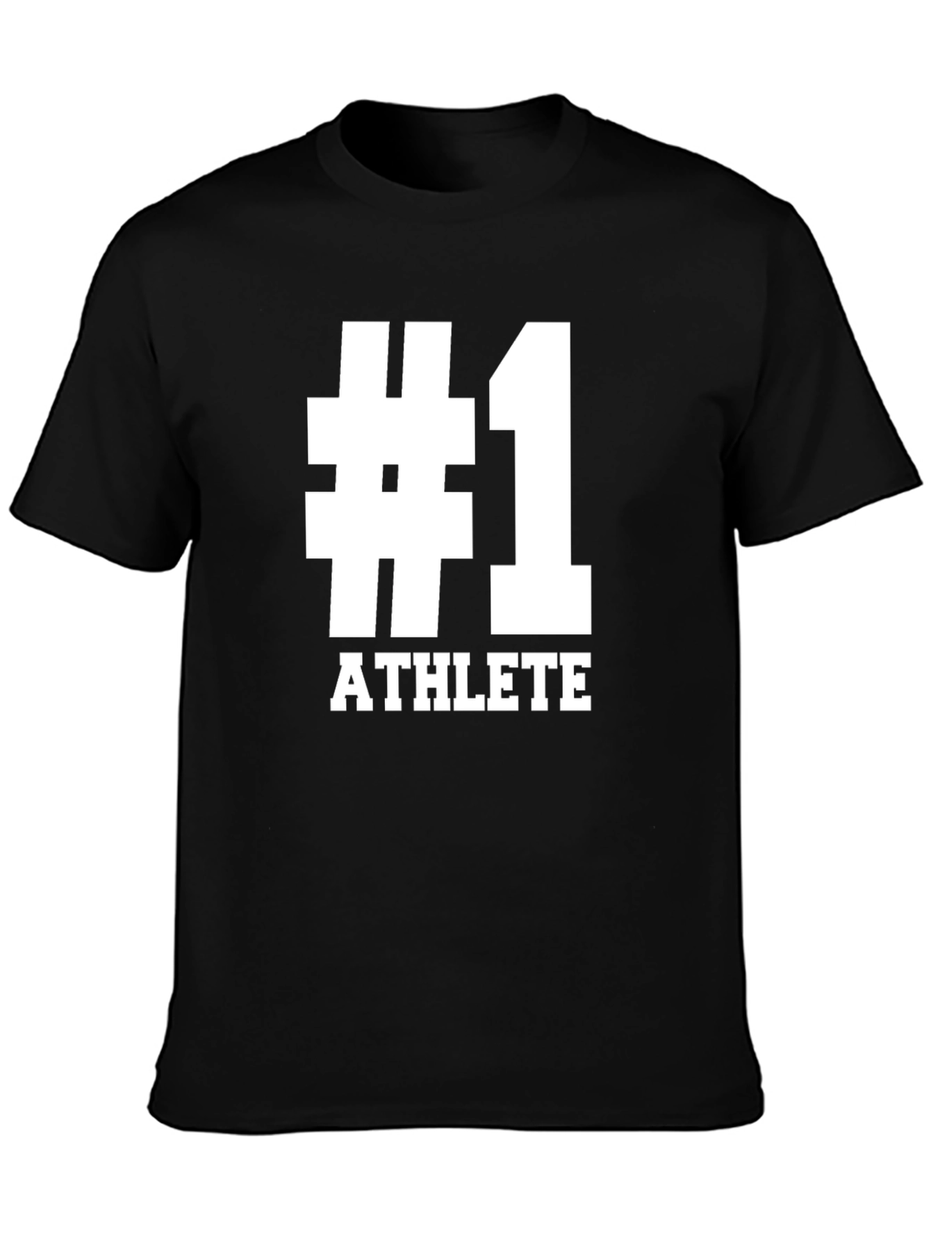#1 Athlete Graphic T-Shirt - Black Casual Style