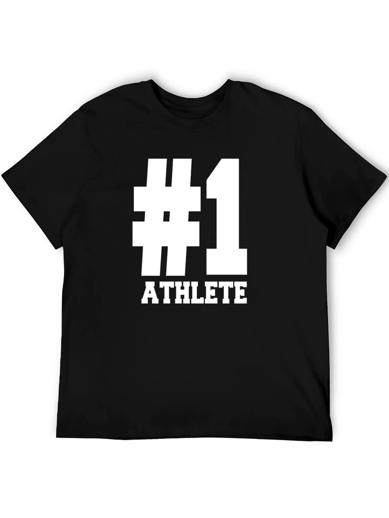 #1 Athlete Graphic T-Shirt - Black Casual Style