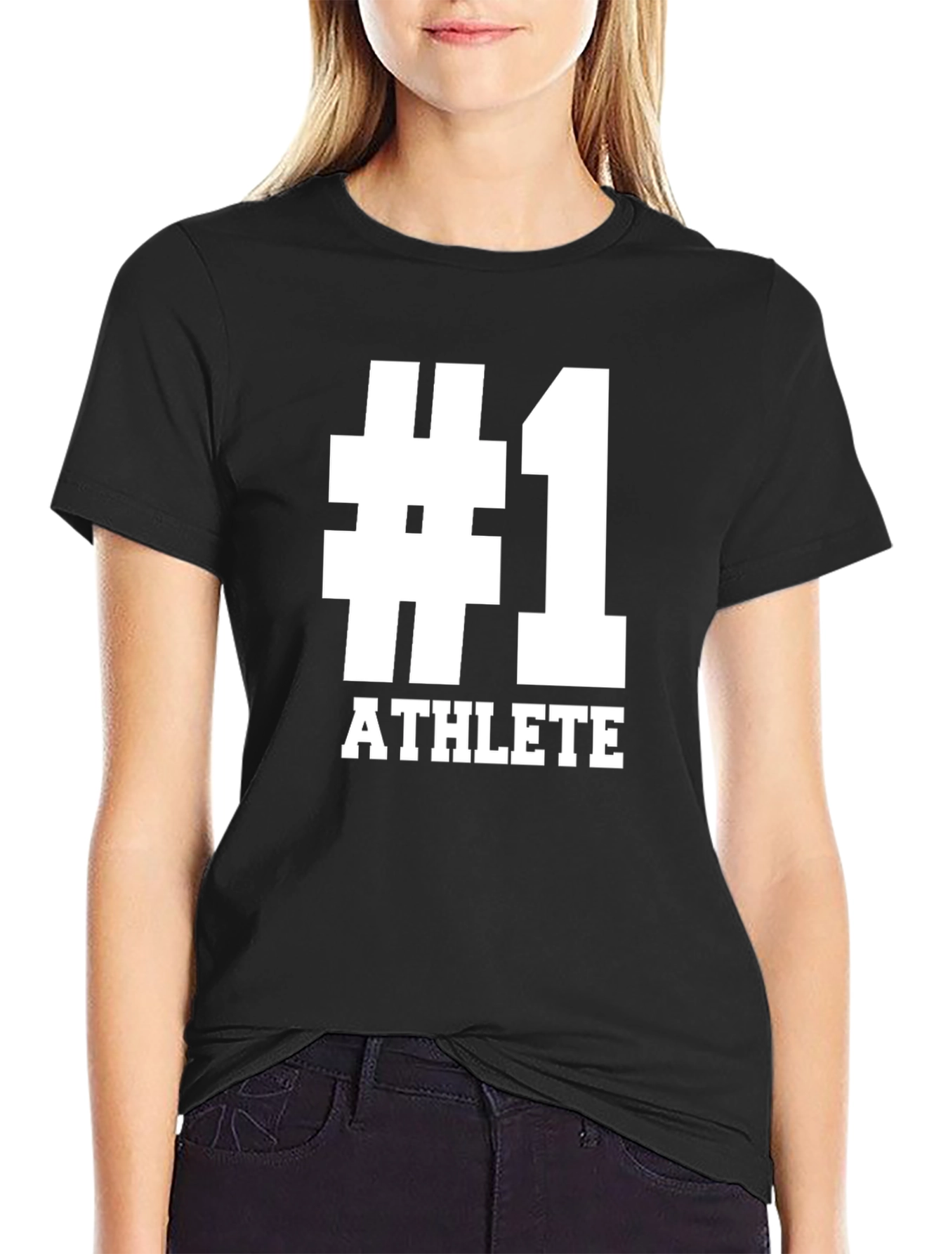#1 Athlete Graphic T-Shirt - Black Casual Style