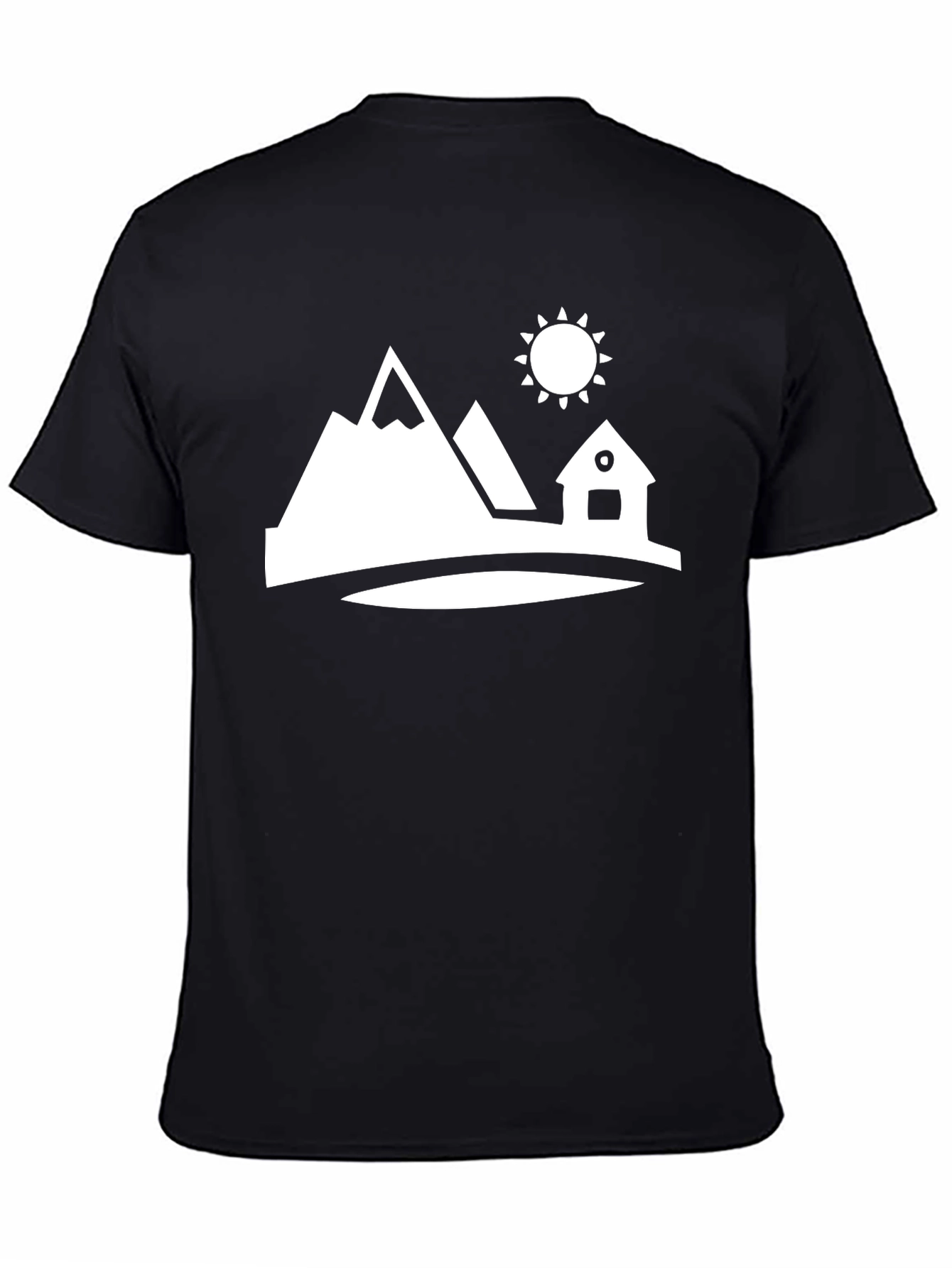 Mountain Cabin Graphic Tee - Black Cotton Shirt