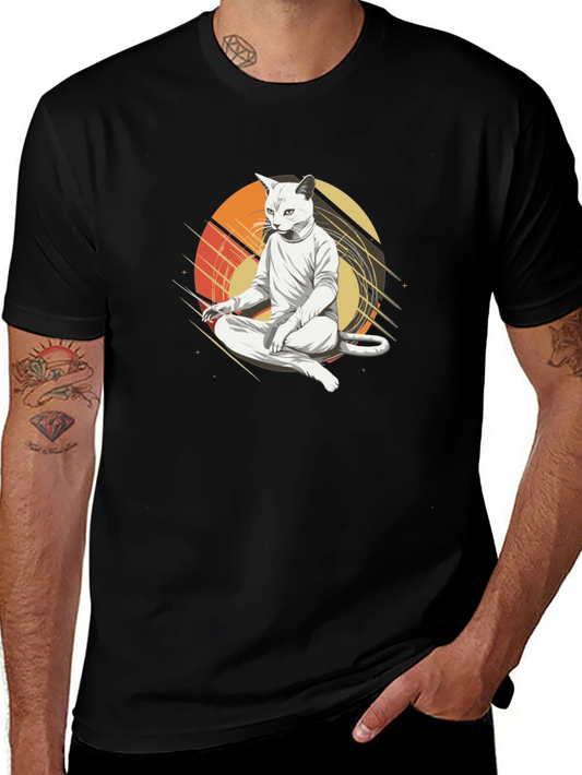 Zen Cat T-Shirt - Meditating Feline Tee