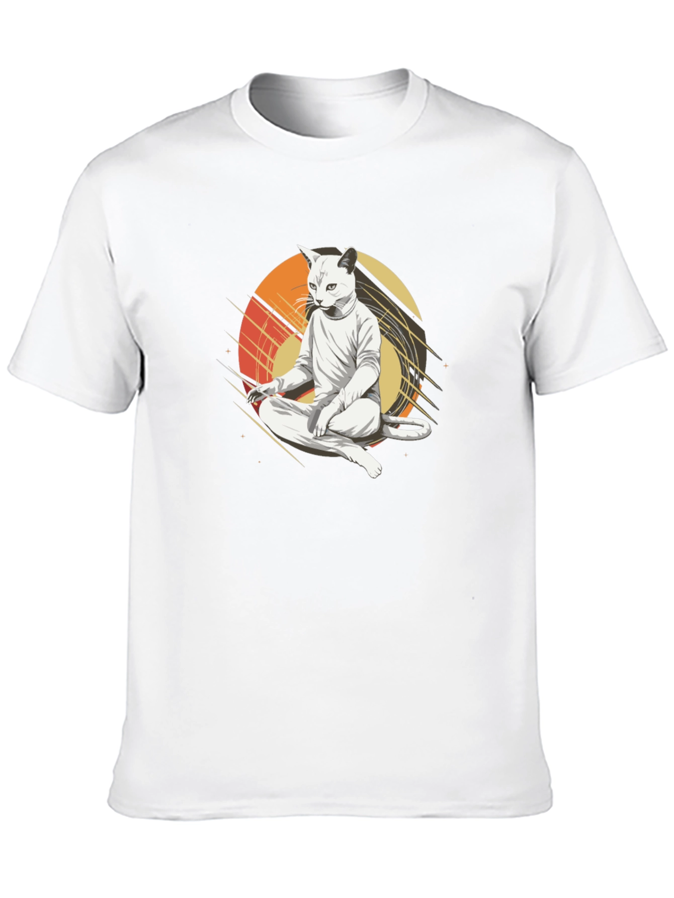 Zen Cat T-Shirt - Meditating Feline Tee