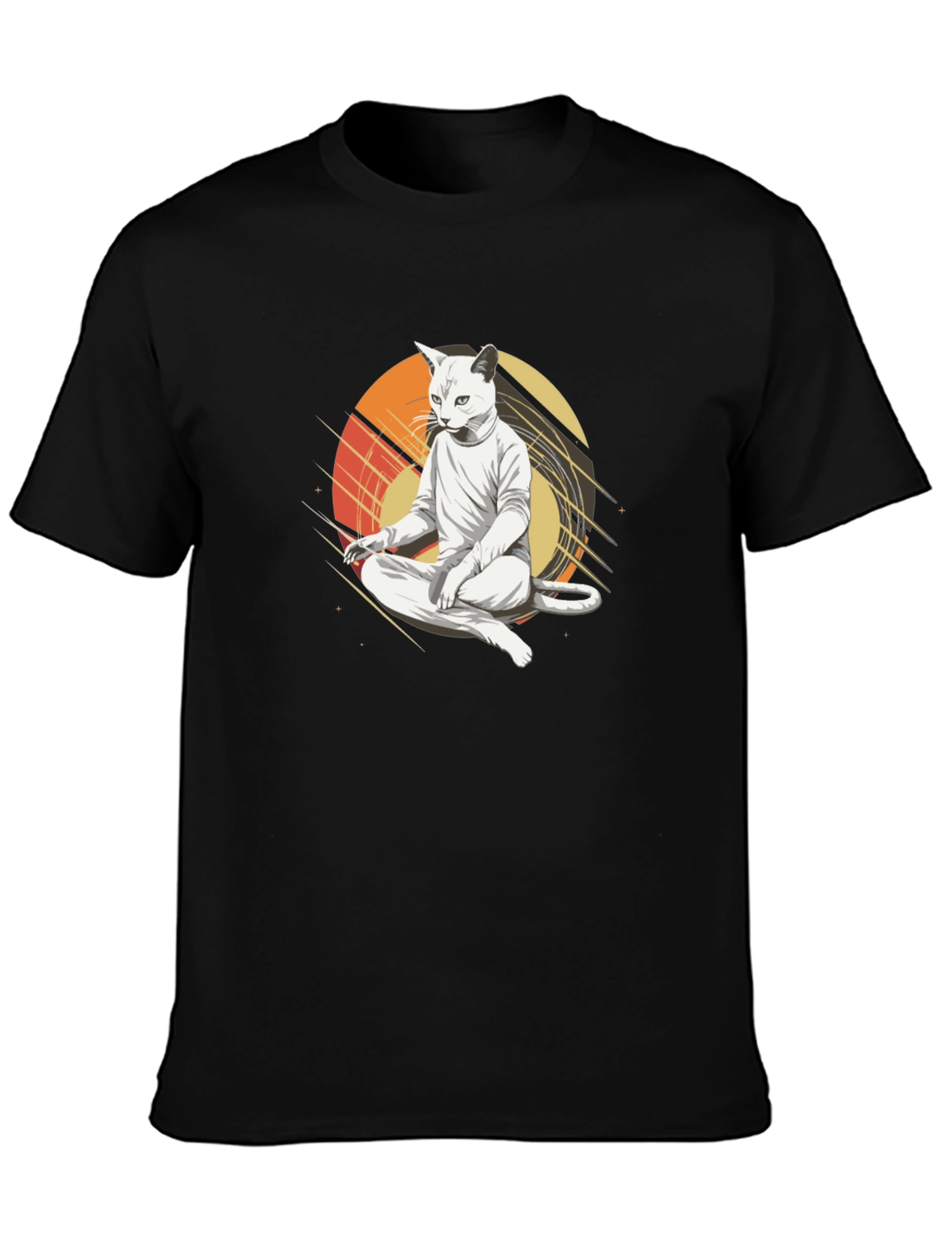 Zen Cat T-Shirt - Meditating Feline Tee