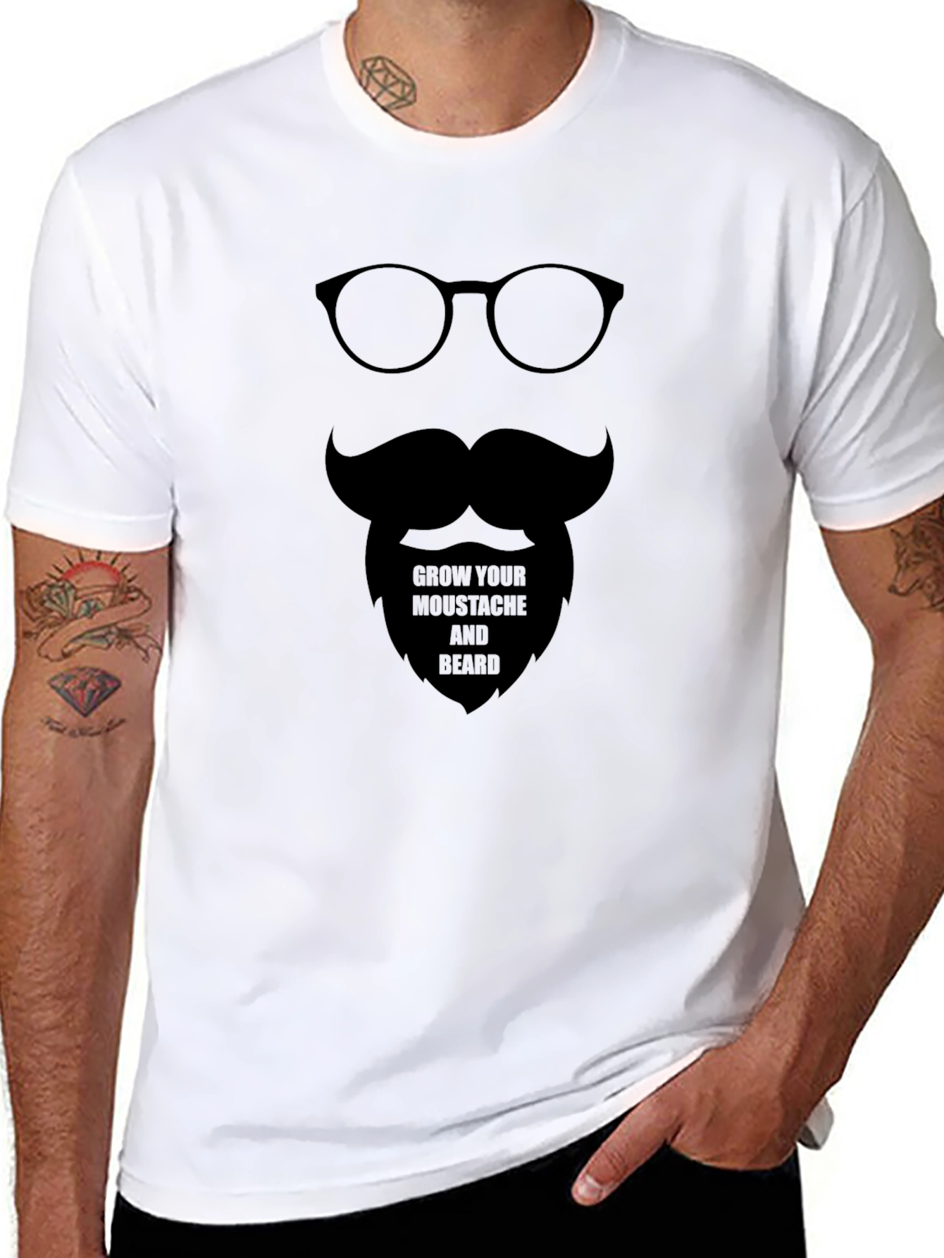 Bearded Man Graphic Tee - Novelty T-Shirt