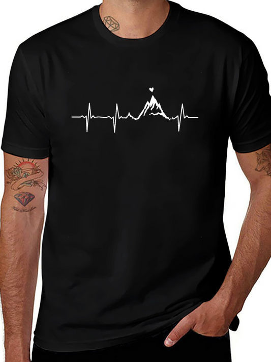 Mountain Heartbeat Graphic Tee - Black