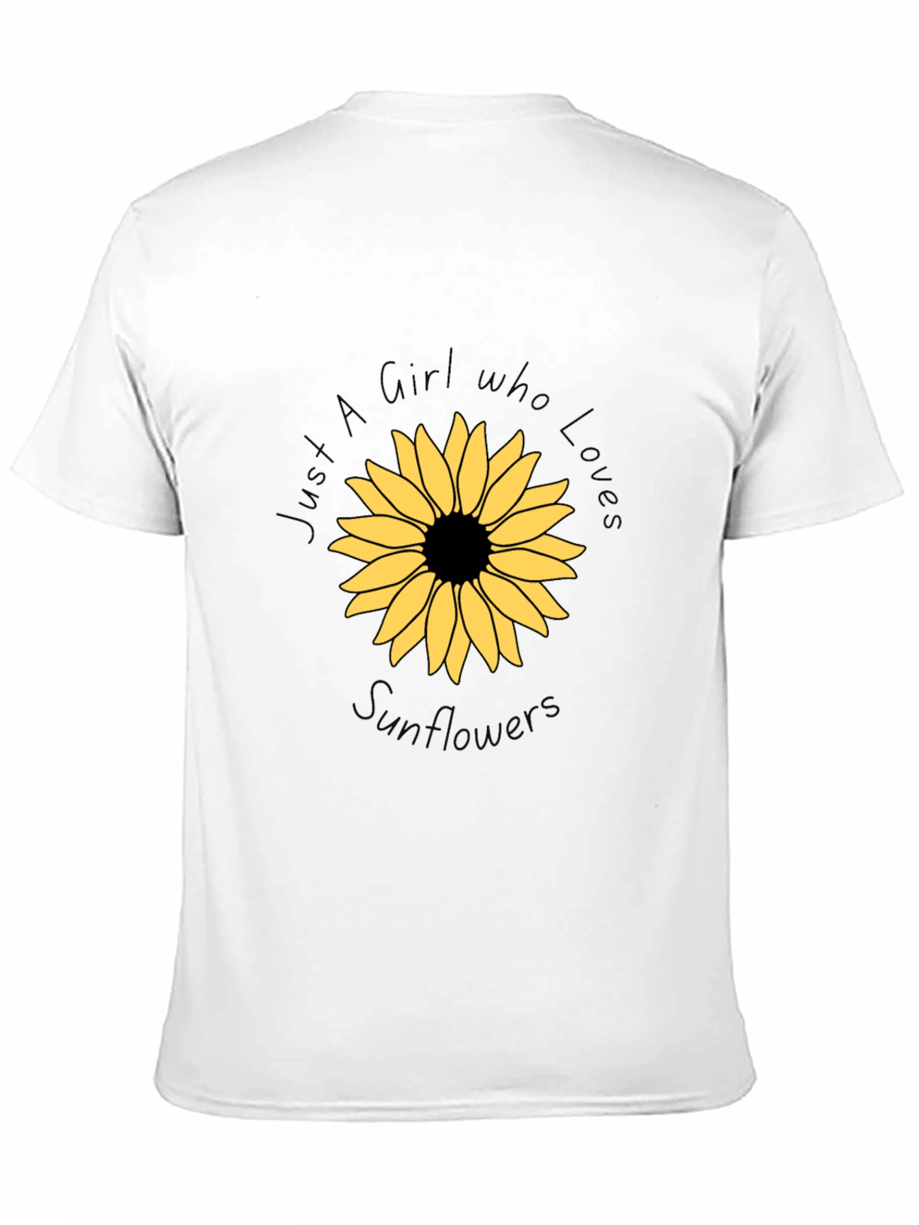 Sunflower Graphic Black Tee - Girl Who Loves Sunflowers