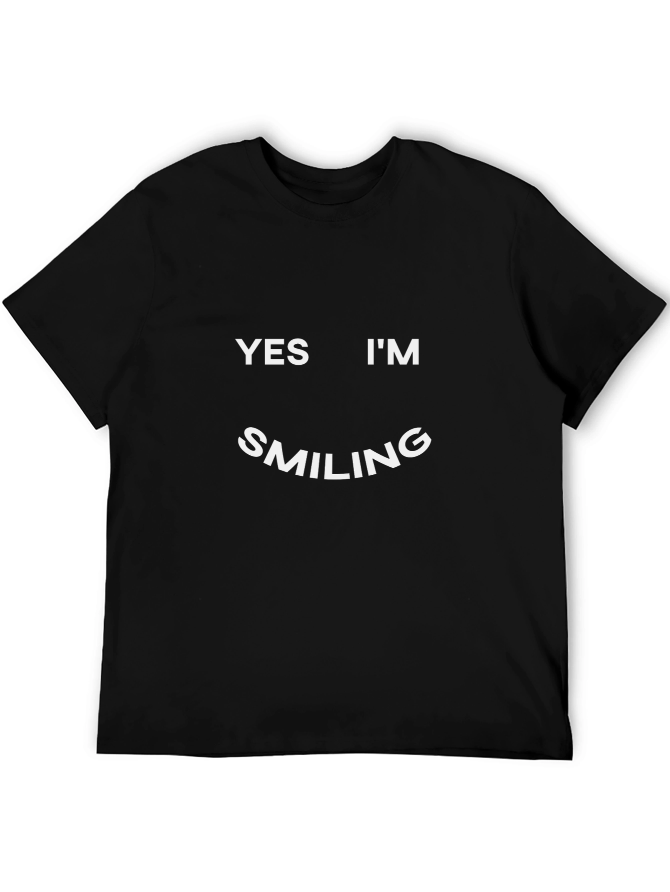 Yes Im Smiling Graphic Tee - Black
