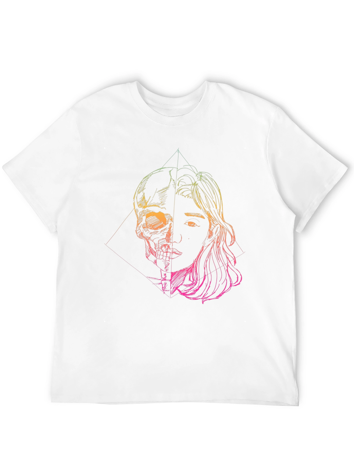 Half Skull Half Face Graphic Tee