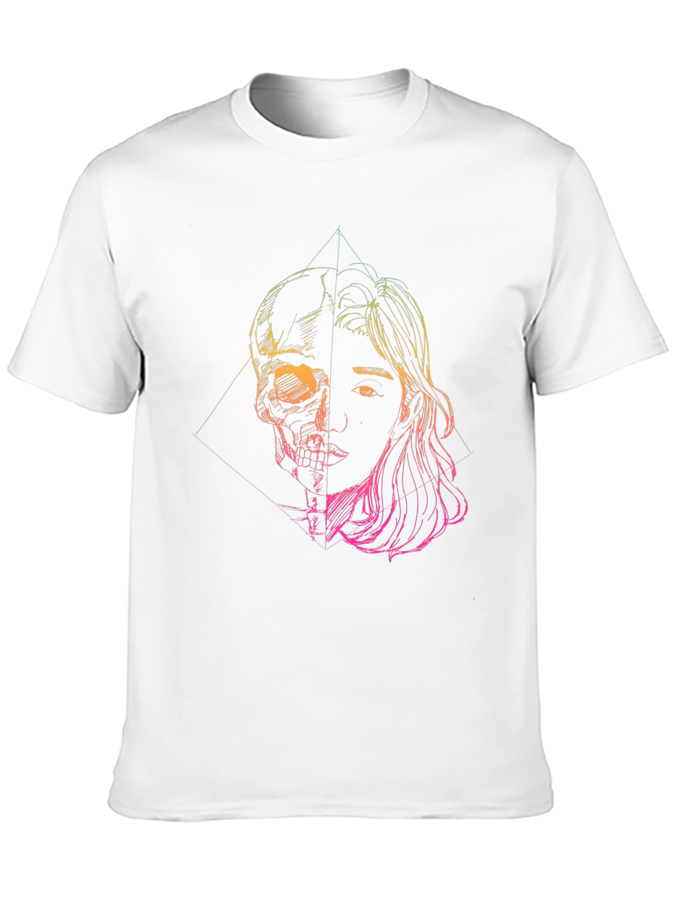 Half Skull Half Face Graphic Tee
