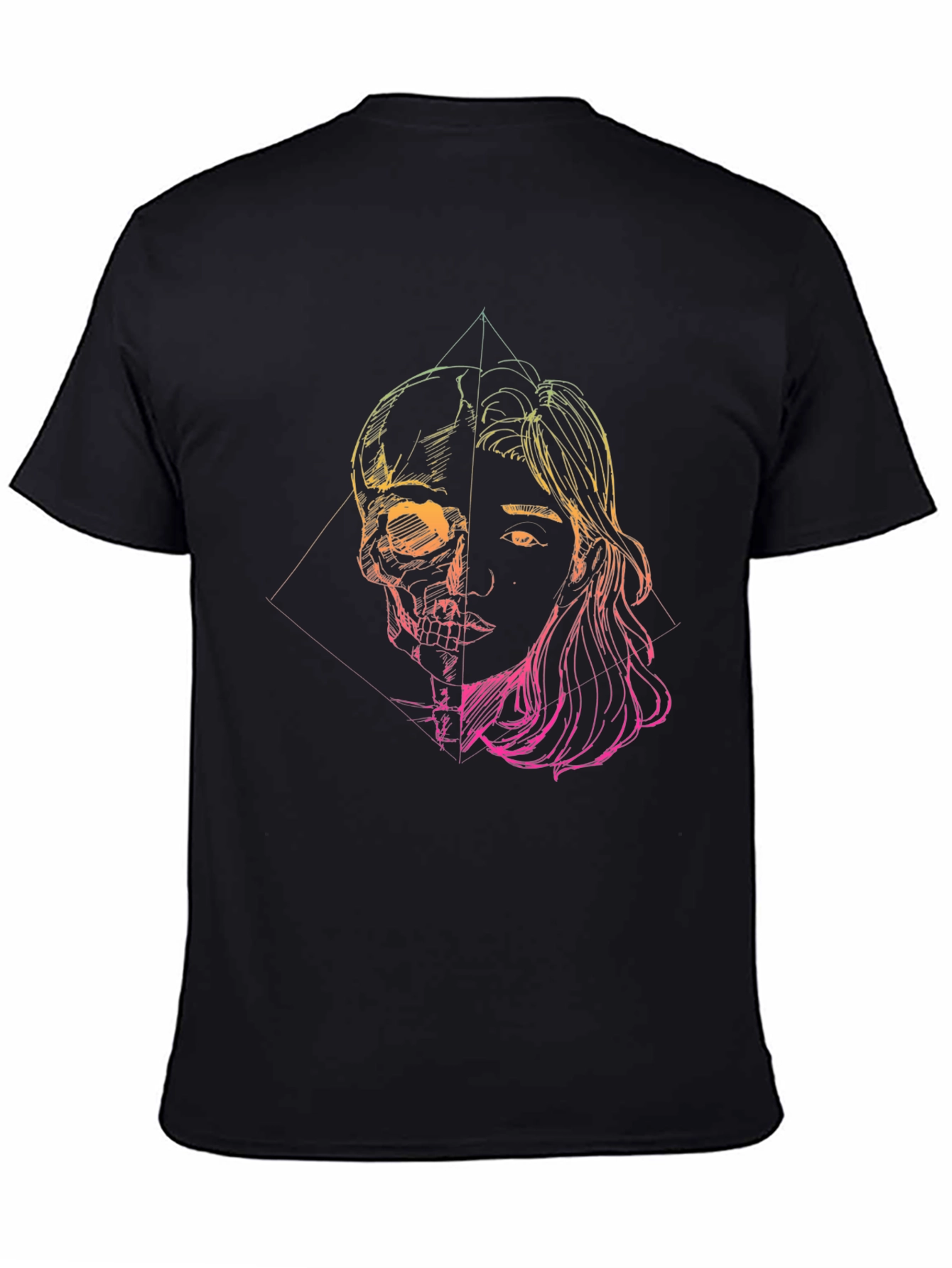 Half Skull Half Face Graphic Tee
