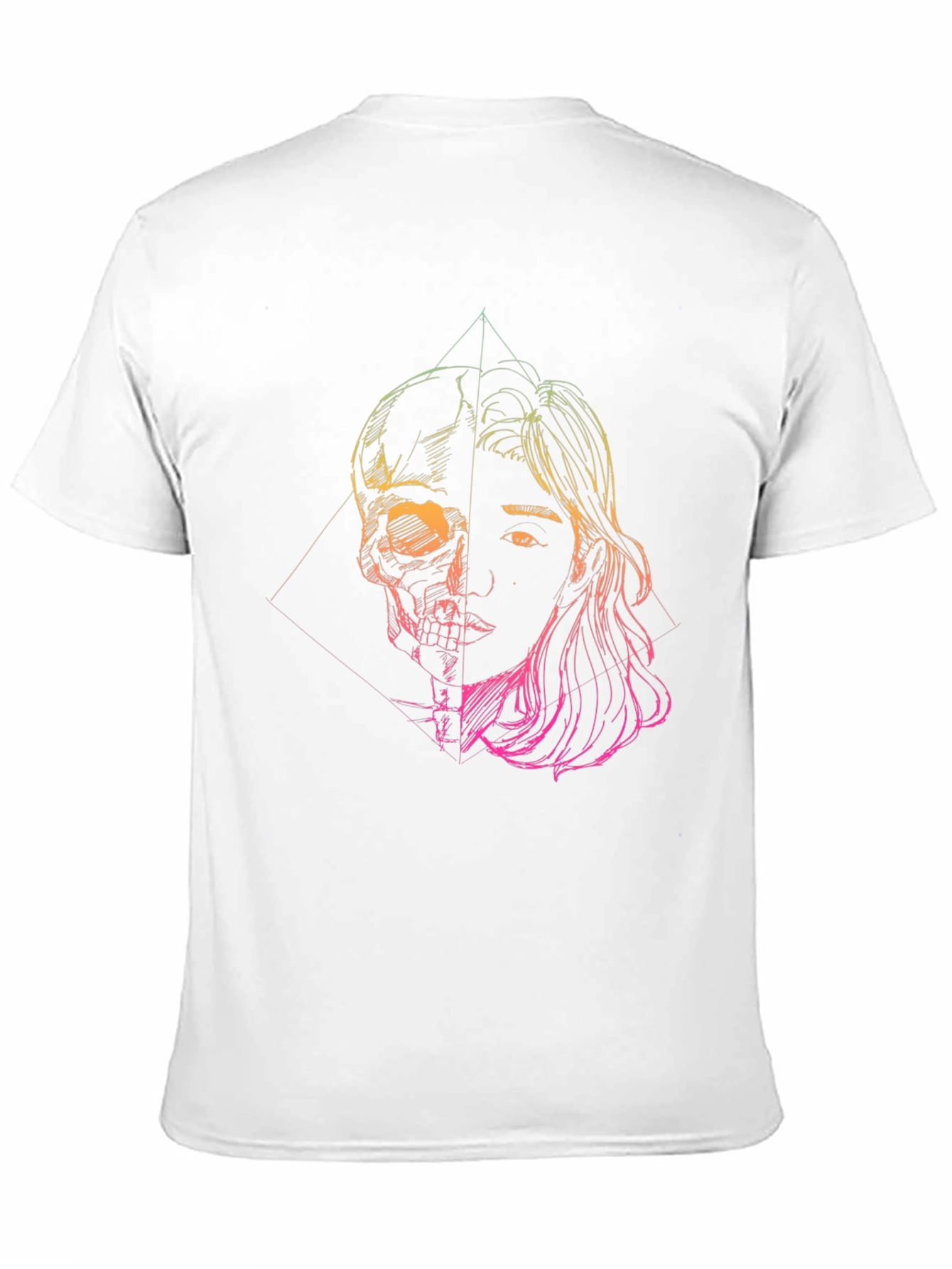 Half Skull Half Face Graphic Tee