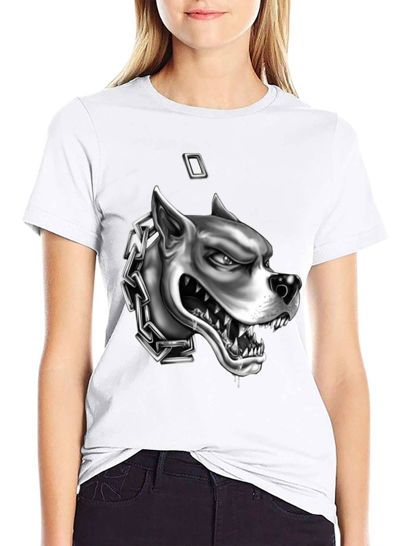 Mens Graphic Tee - Angry Dog with Chain