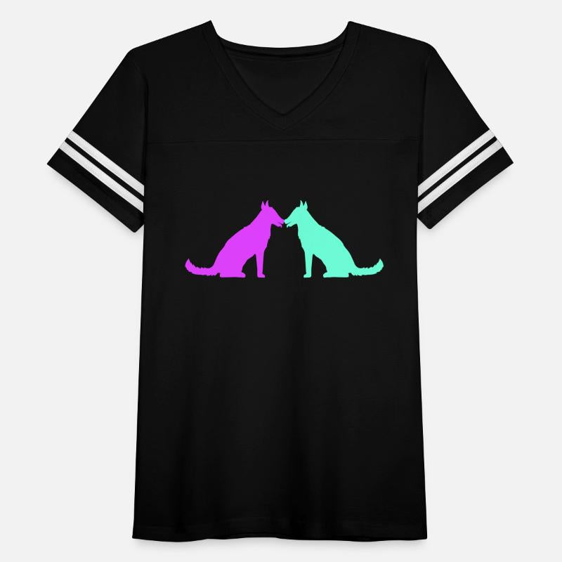 2 Dogs Love Heart Team Sitting Two Friends Couple