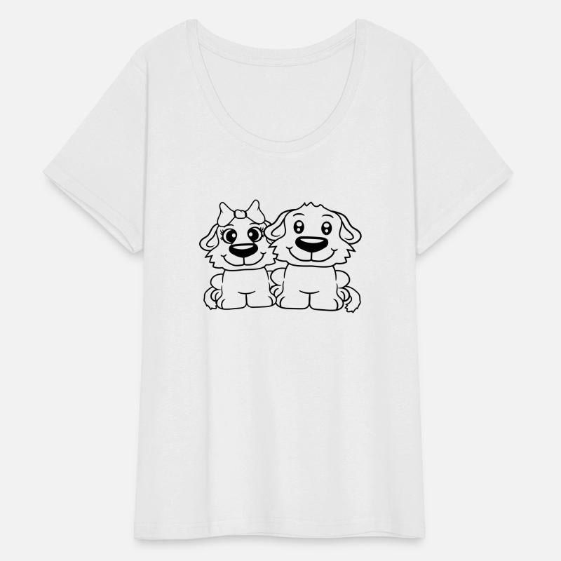 2 Dogs Team Two Friends Couple In Love Girl Boy