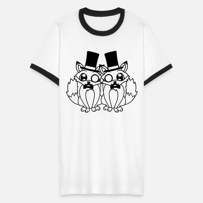 2 Foxes Friends Top Hat Rich Men Monocle Glasses