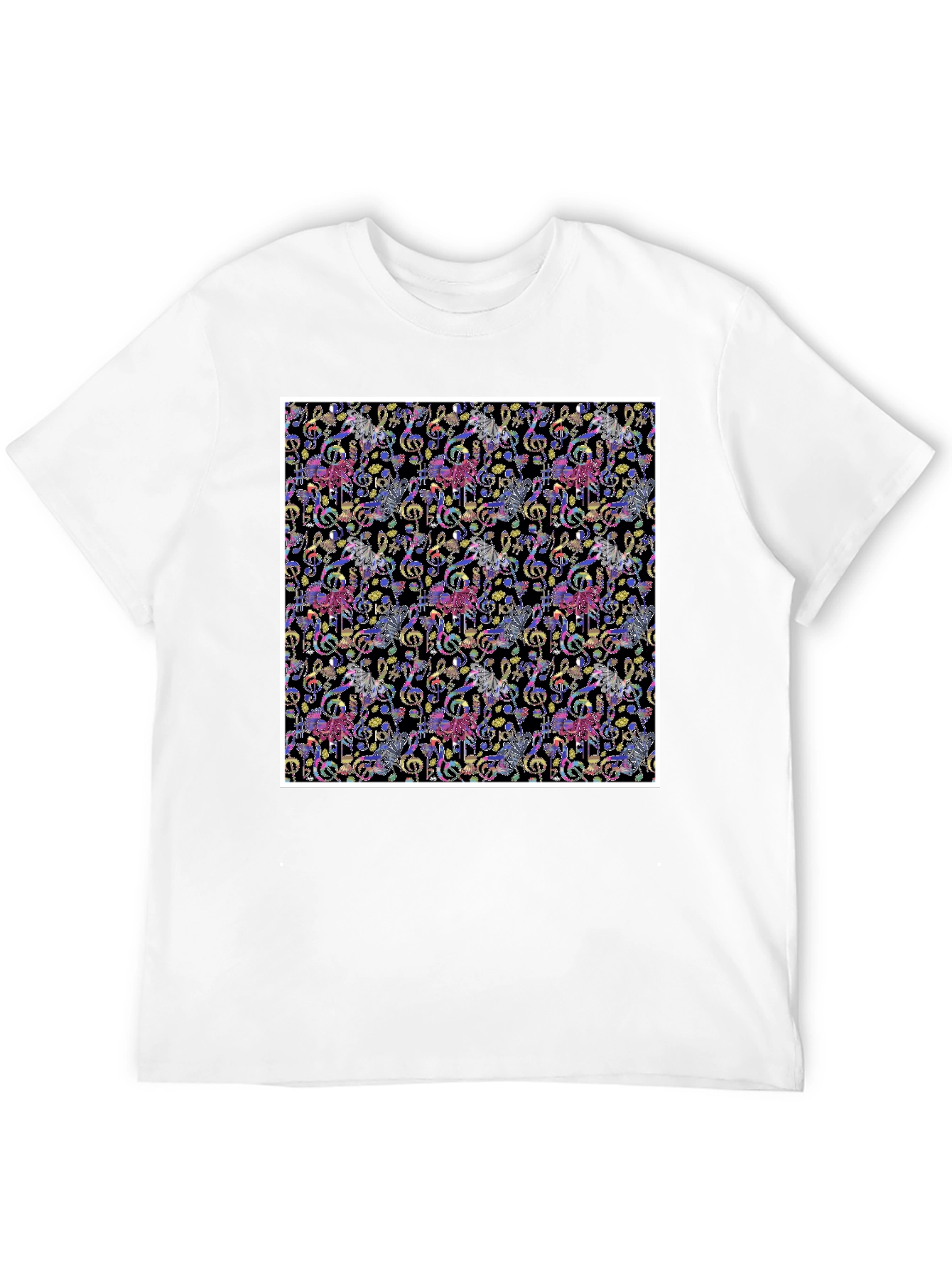 Music Note Carousel T-Shirt - Funky Graphic Tee
