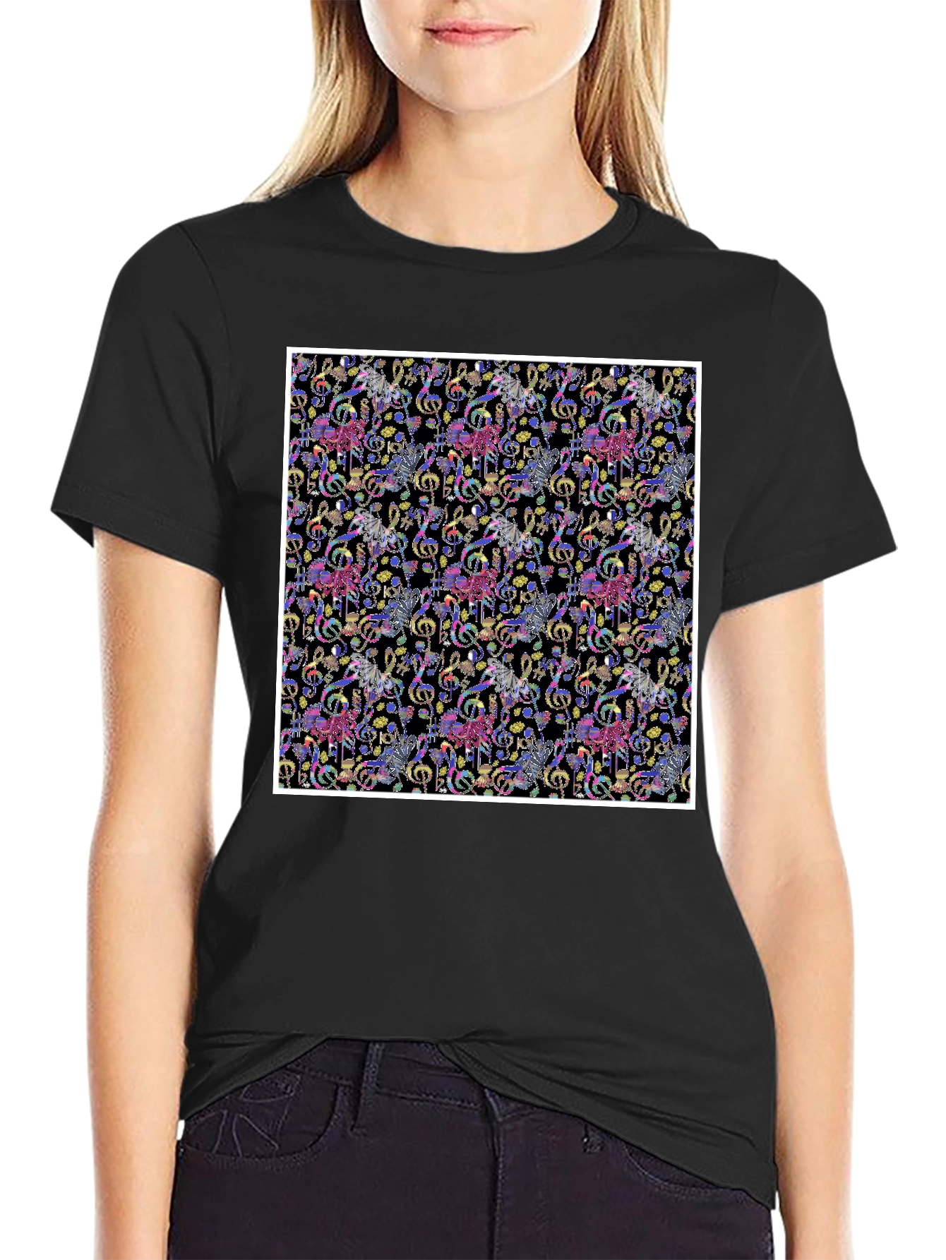 Music Note Carousel T-Shirt - Funky Graphic Tee