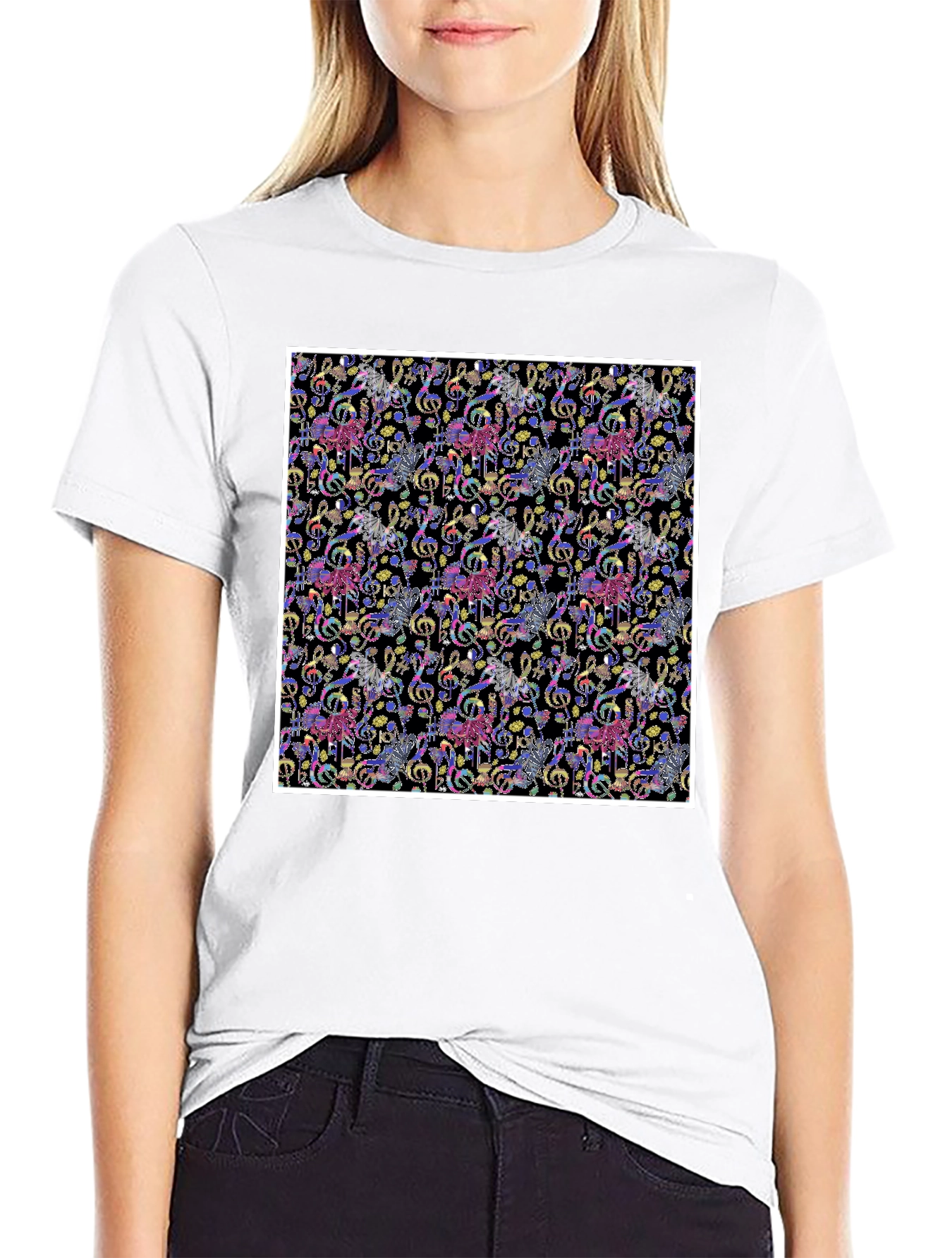 Music Note Carousel T-Shirt - Funky Graphic Tee