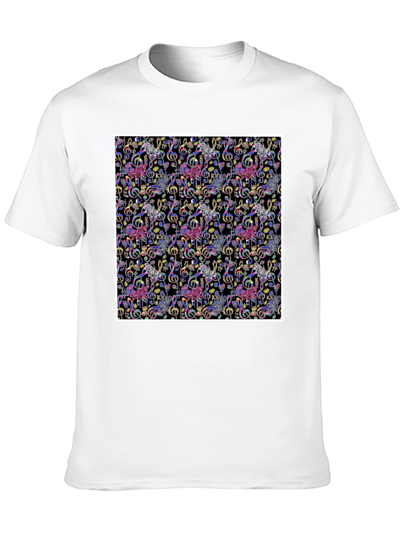 Music Note Carousel T-Shirt - Funky Graphic Tee