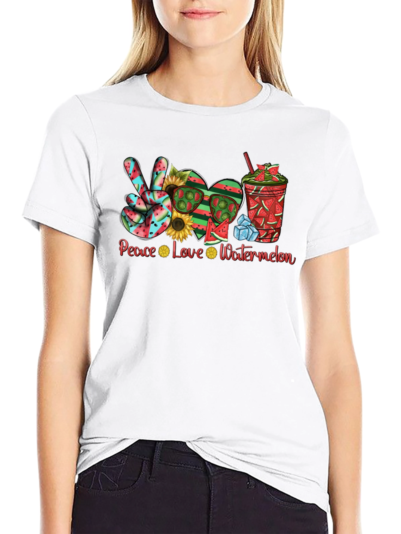Peace Love Watermelon Graphic Tee