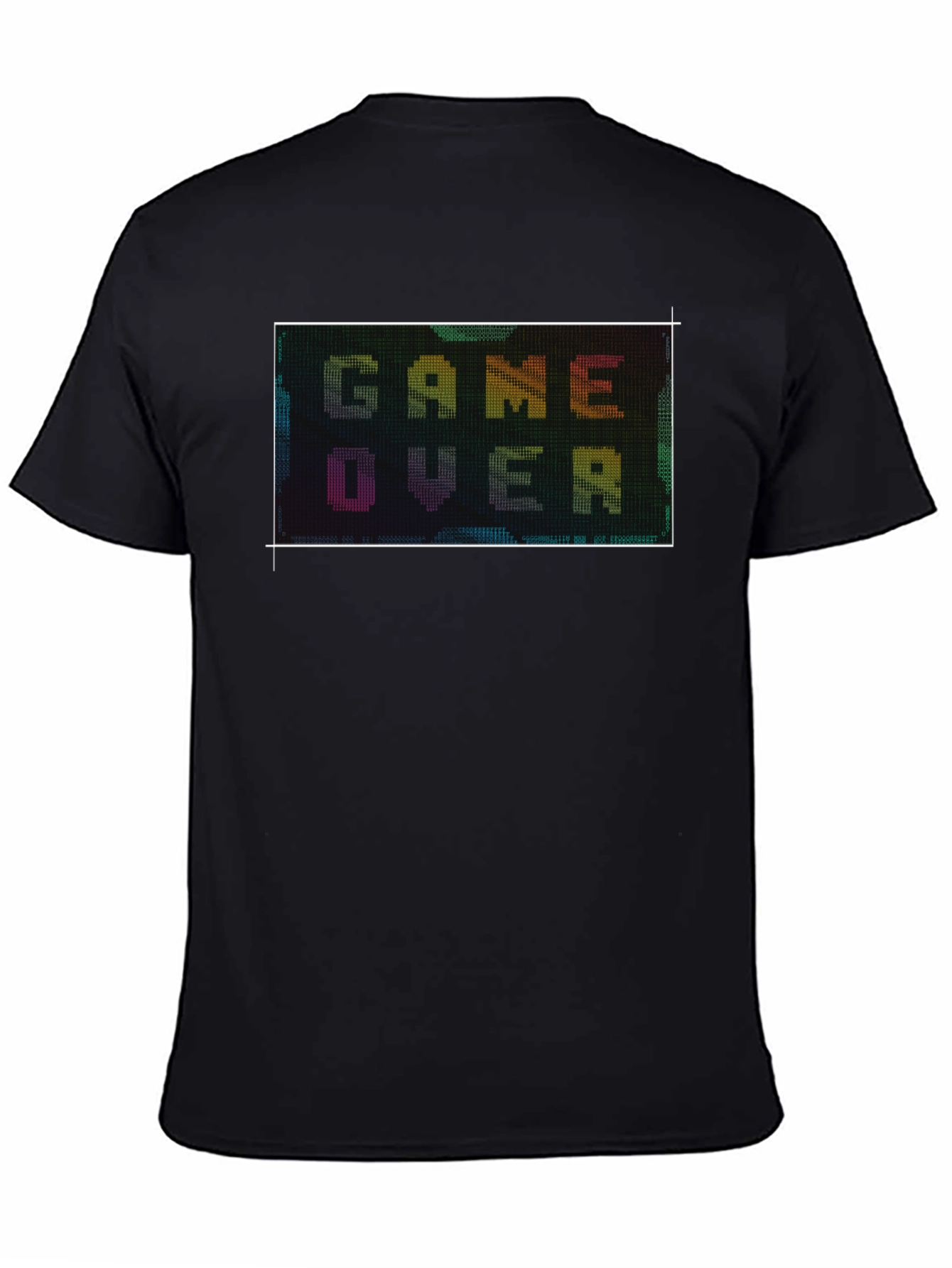Game Over Pixel Art Black T-Shirt