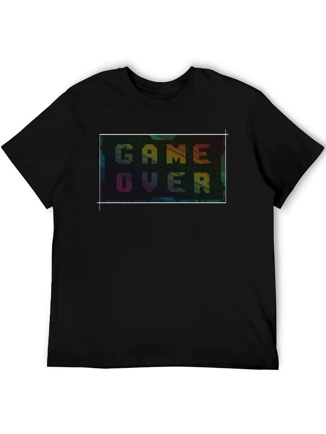 Game Over Pixel Art Black T-Shirt