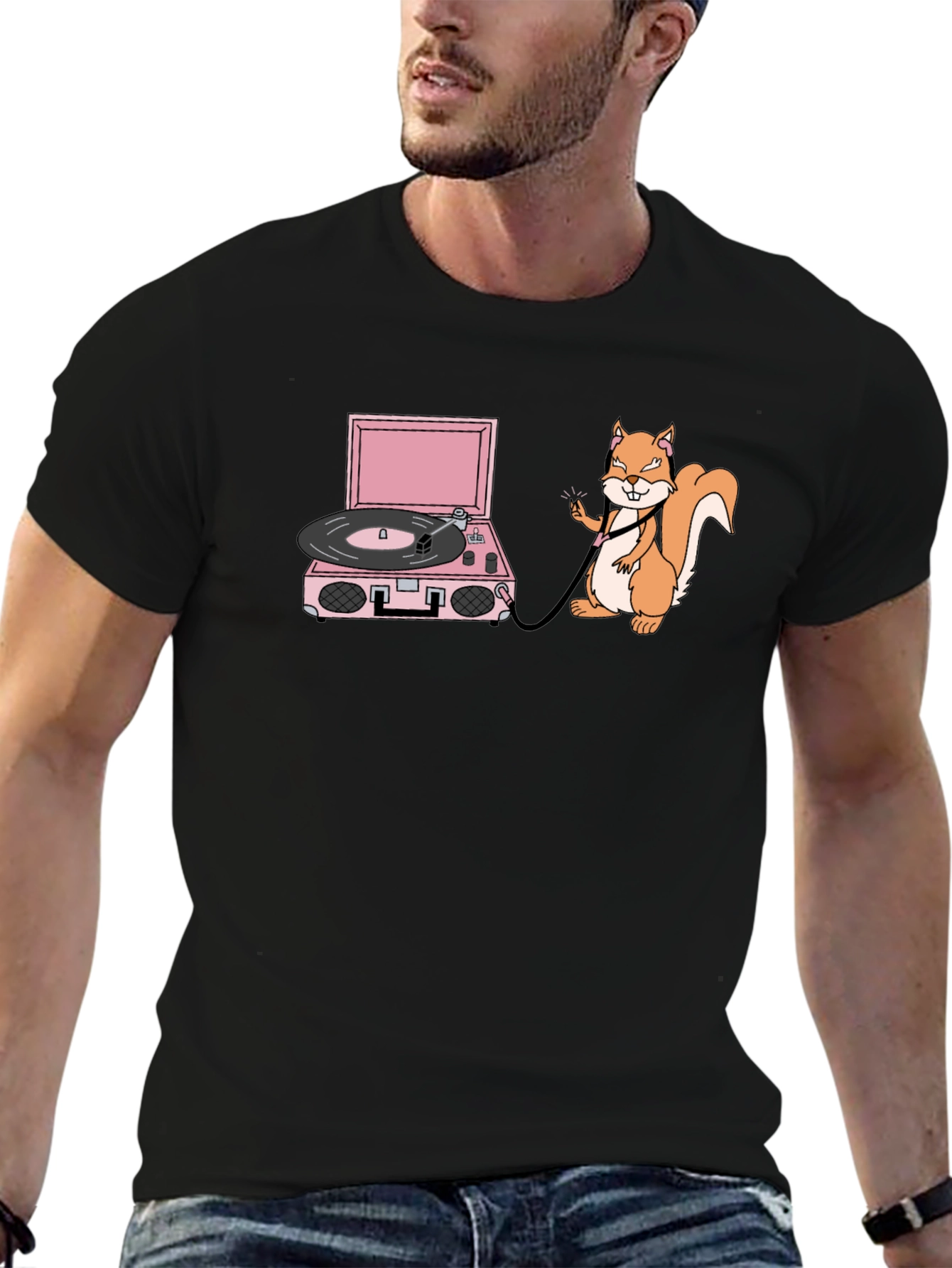 Squirrel DJ Graphic T-Shirt - Funny & Unique Design