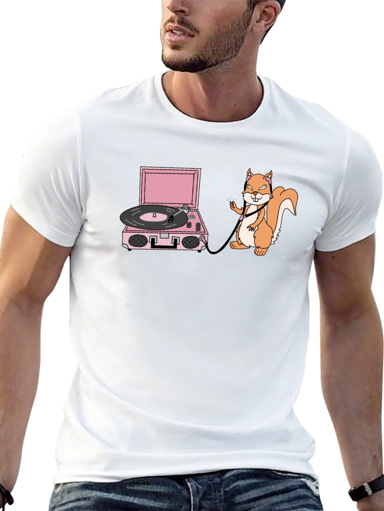 Squirrel DJ Graphic T-Shirt - Funny & Unique Design
