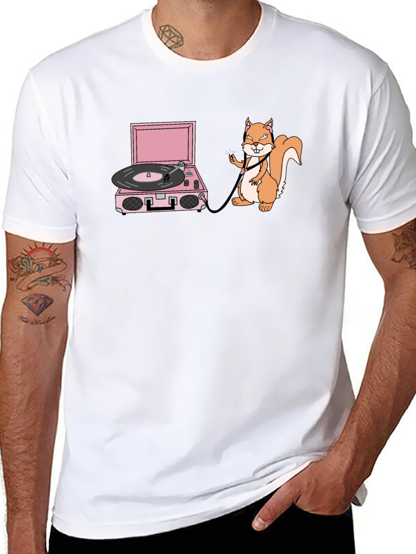 Squirrel DJ Graphic T-Shirt - Funny & Unique Design