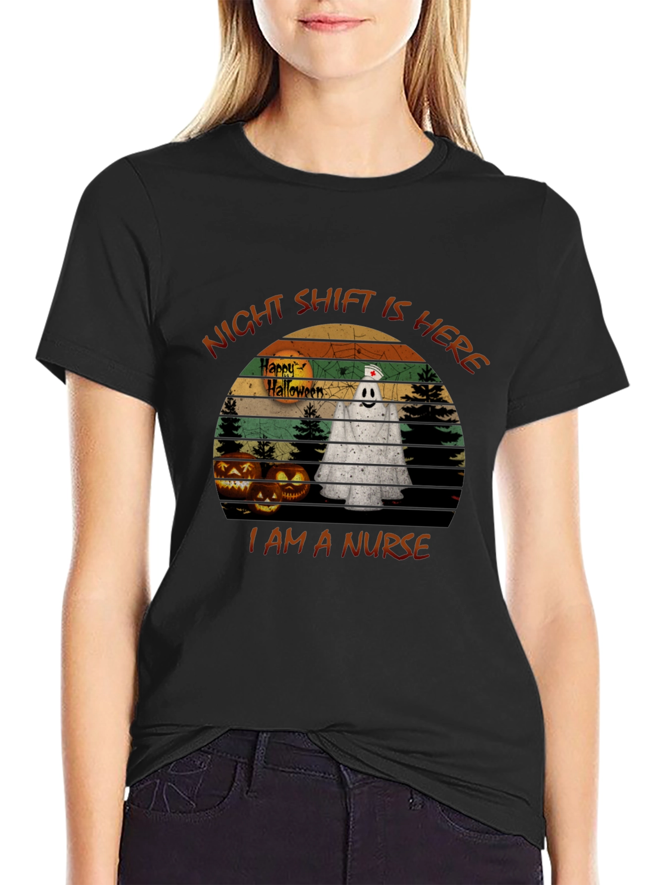 Nurse Halloween T-Shirt: Night Shift Ghost