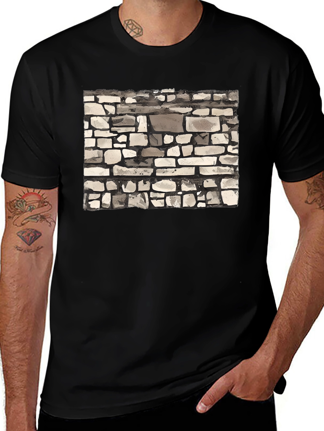 Stone Wall Graphic Tee - Modern Casual Style