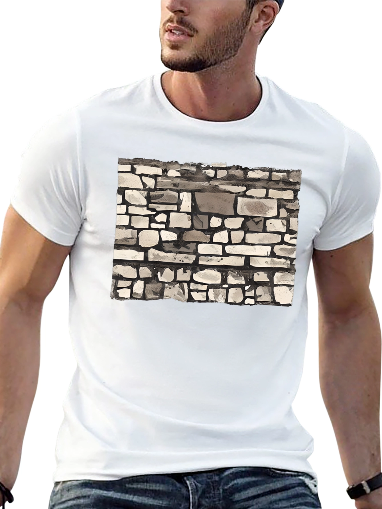 Stone Wall Graphic Tee - Modern Casual Style