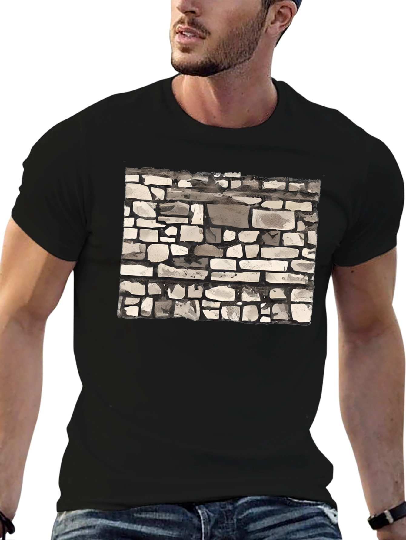 Stone Wall Graphic Tee - Modern Casual Style