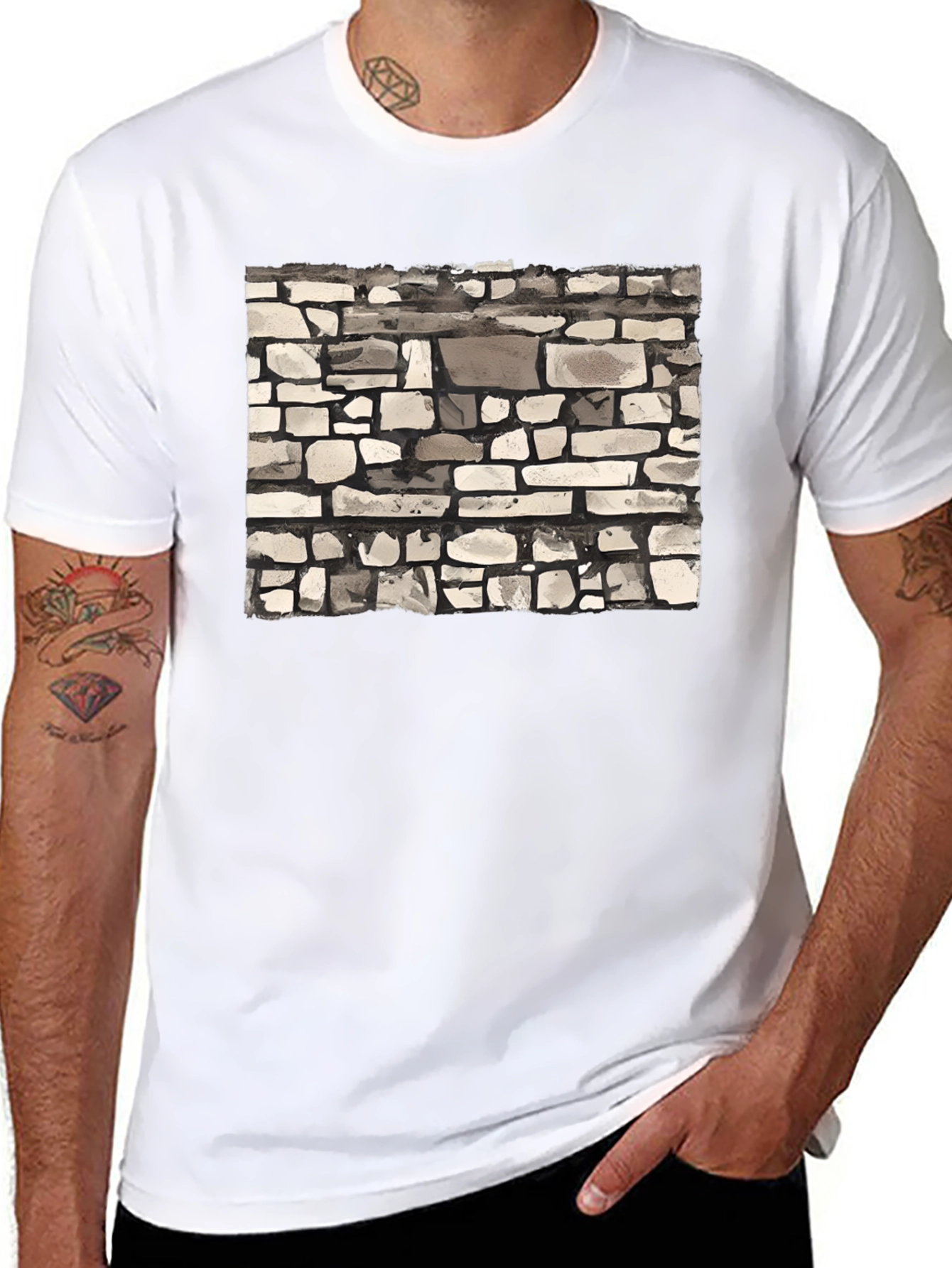 Stone Wall Graphic Tee - Modern Casual Style