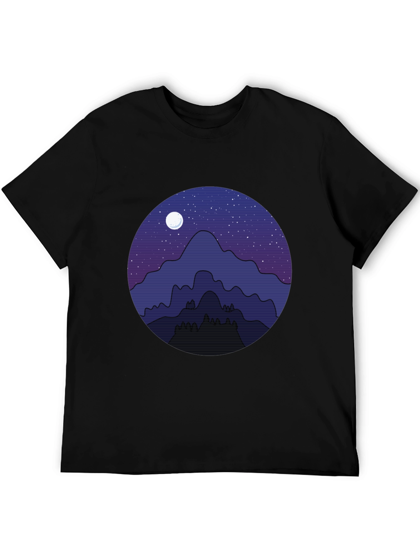 Night Sky Mountain T-Shirt - Mens Graphic Tee