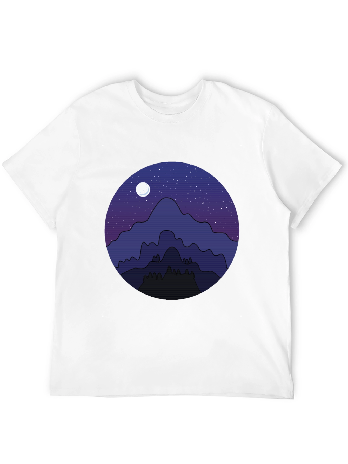 Night Sky Mountain T-Shirt - Mens Graphic Tee