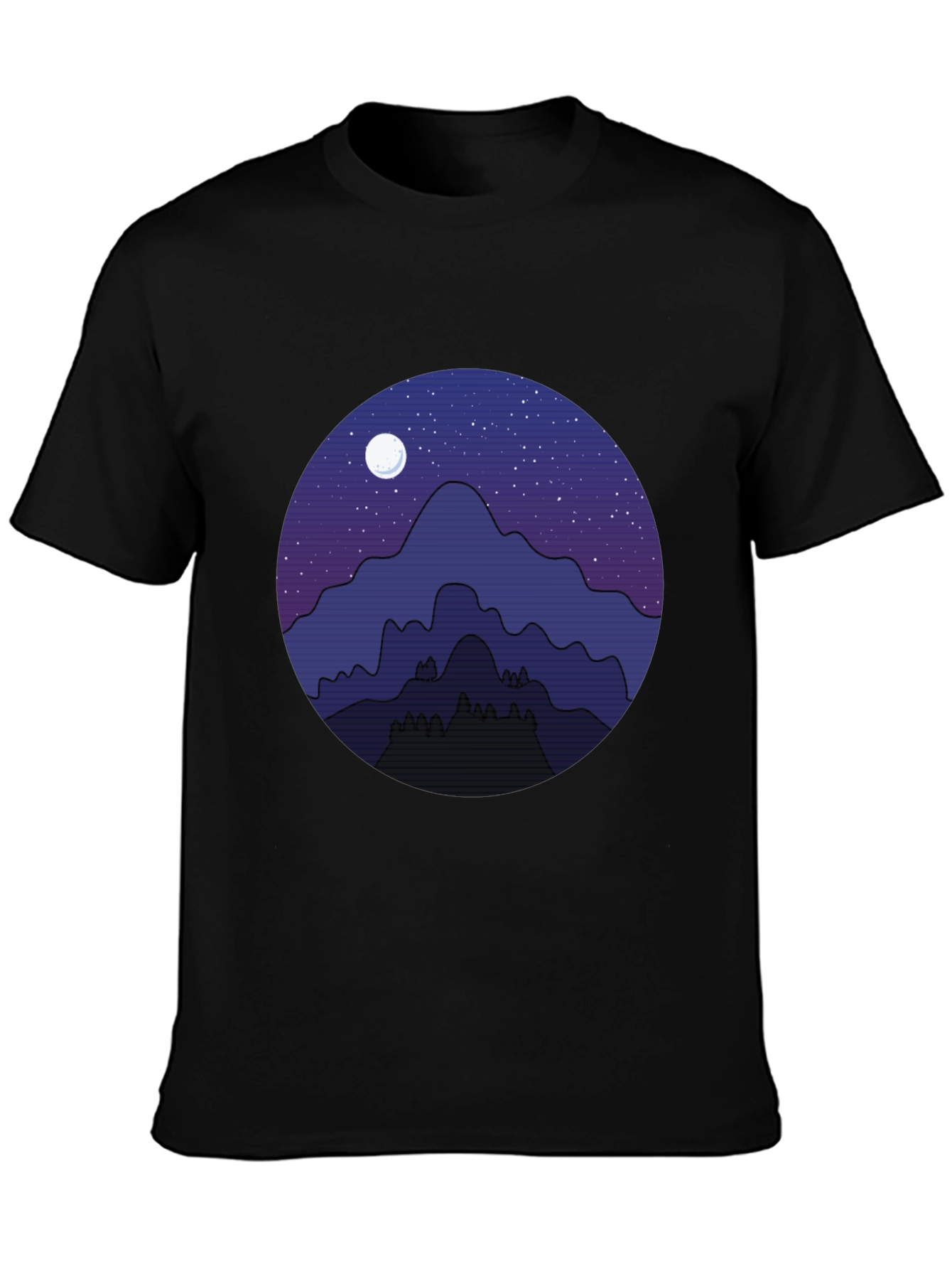Night Sky Mountain T-Shirt - Mens Graphic Tee