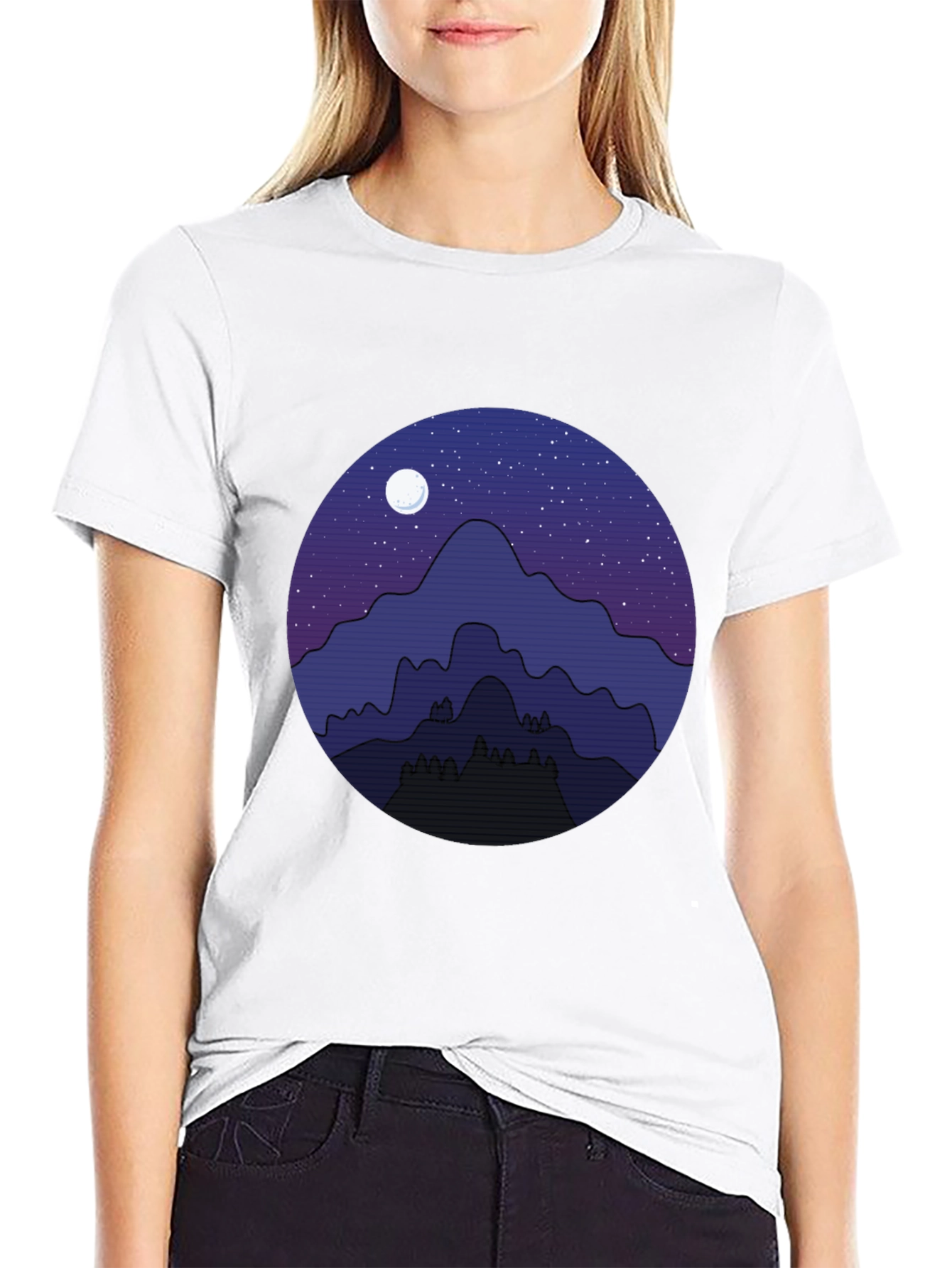Night Sky Mountain T-Shirt - Mens Graphic Tee