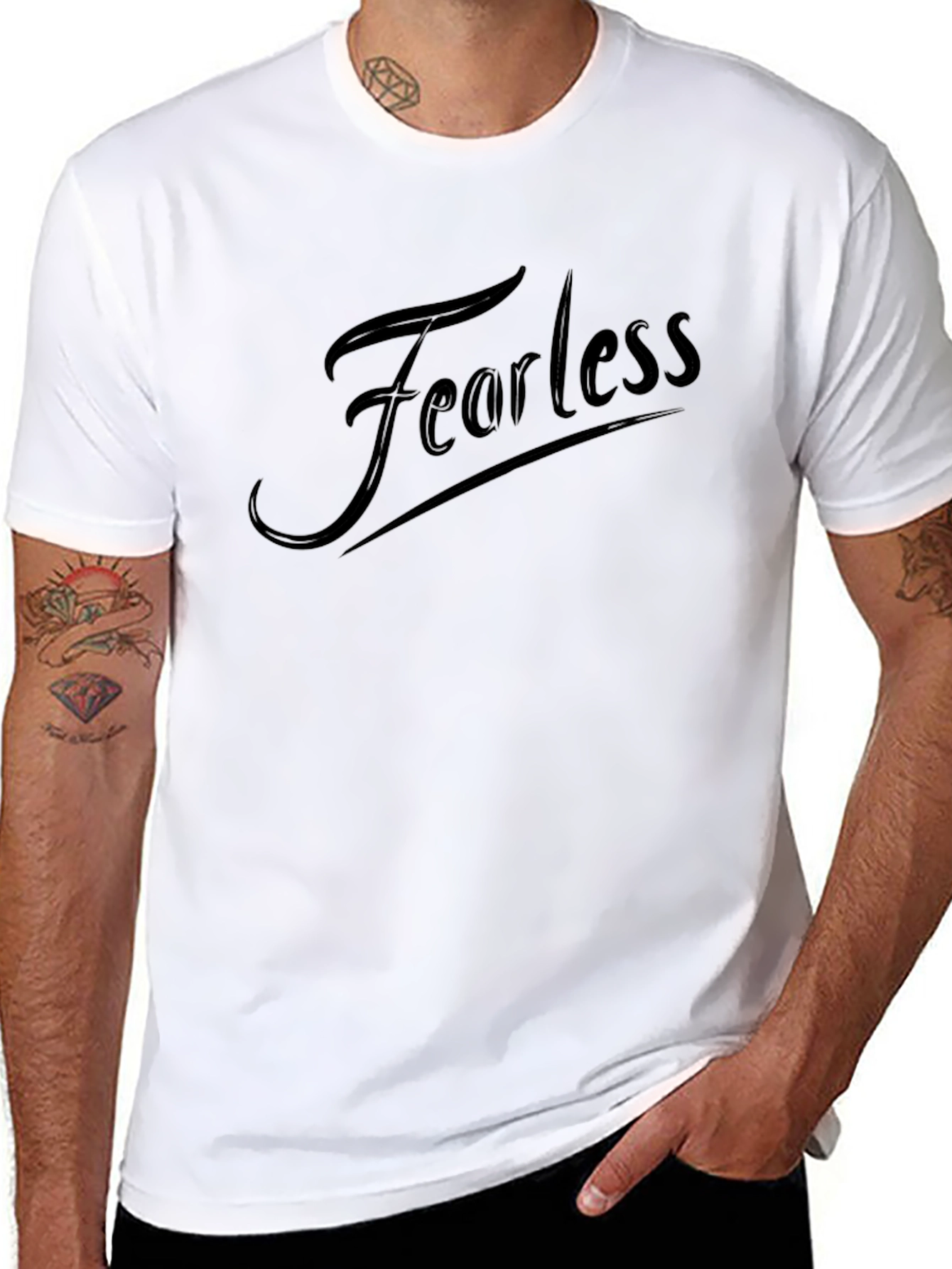 Fearless Black Graphic Tee - Stylish Casual Wear