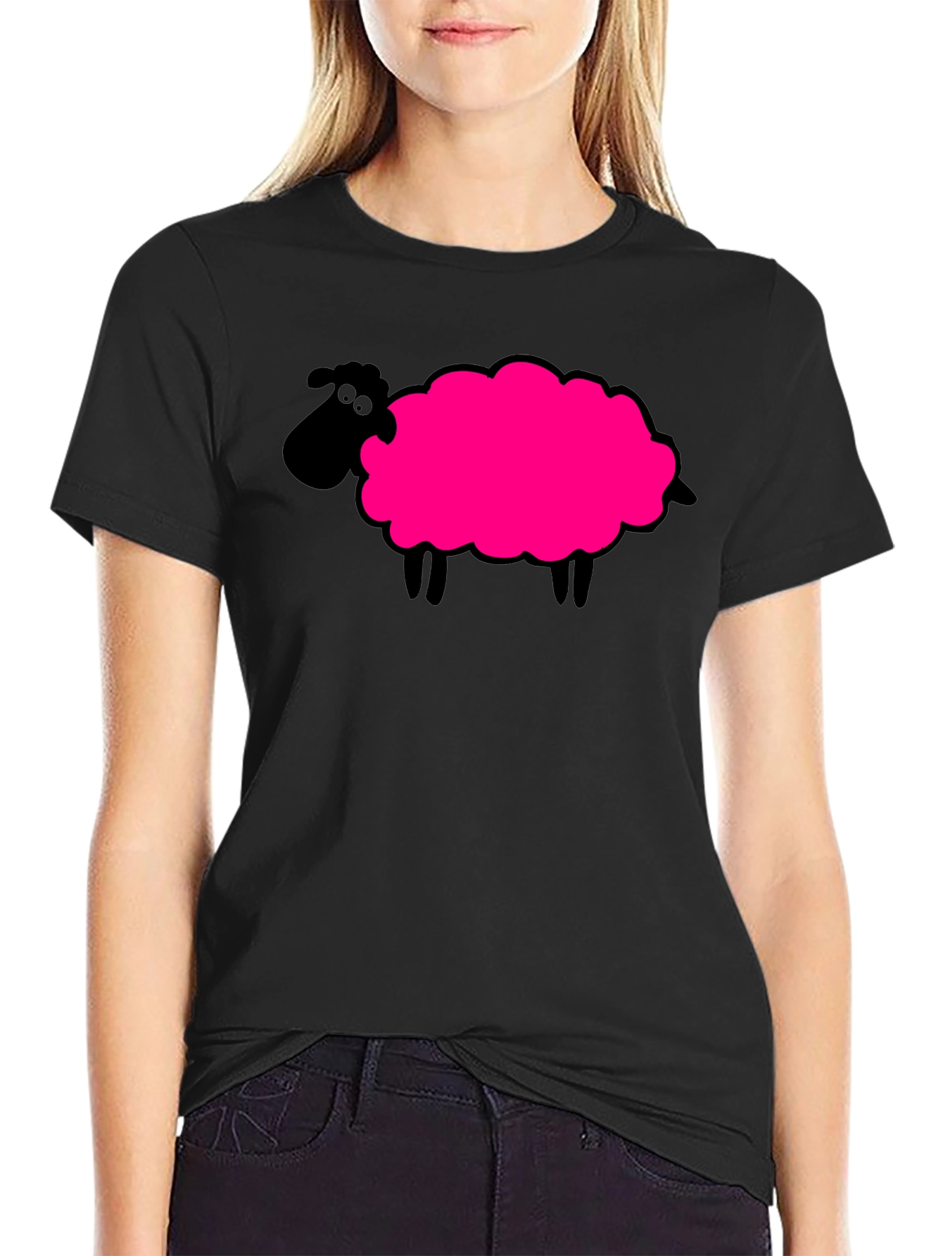 Novelty Sheep Graphic T-Shirt