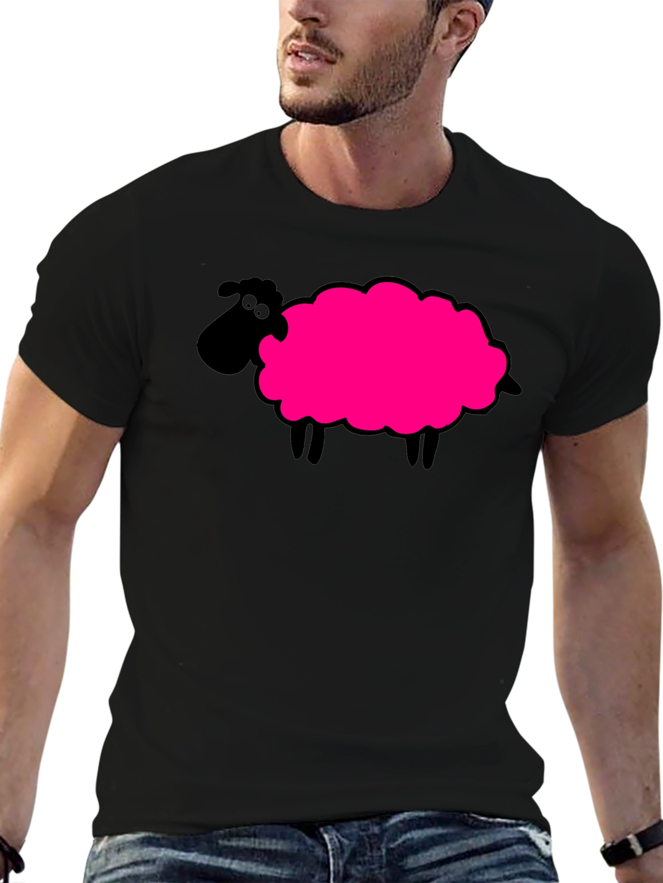 Novelty Sheep Graphic T-Shirt
