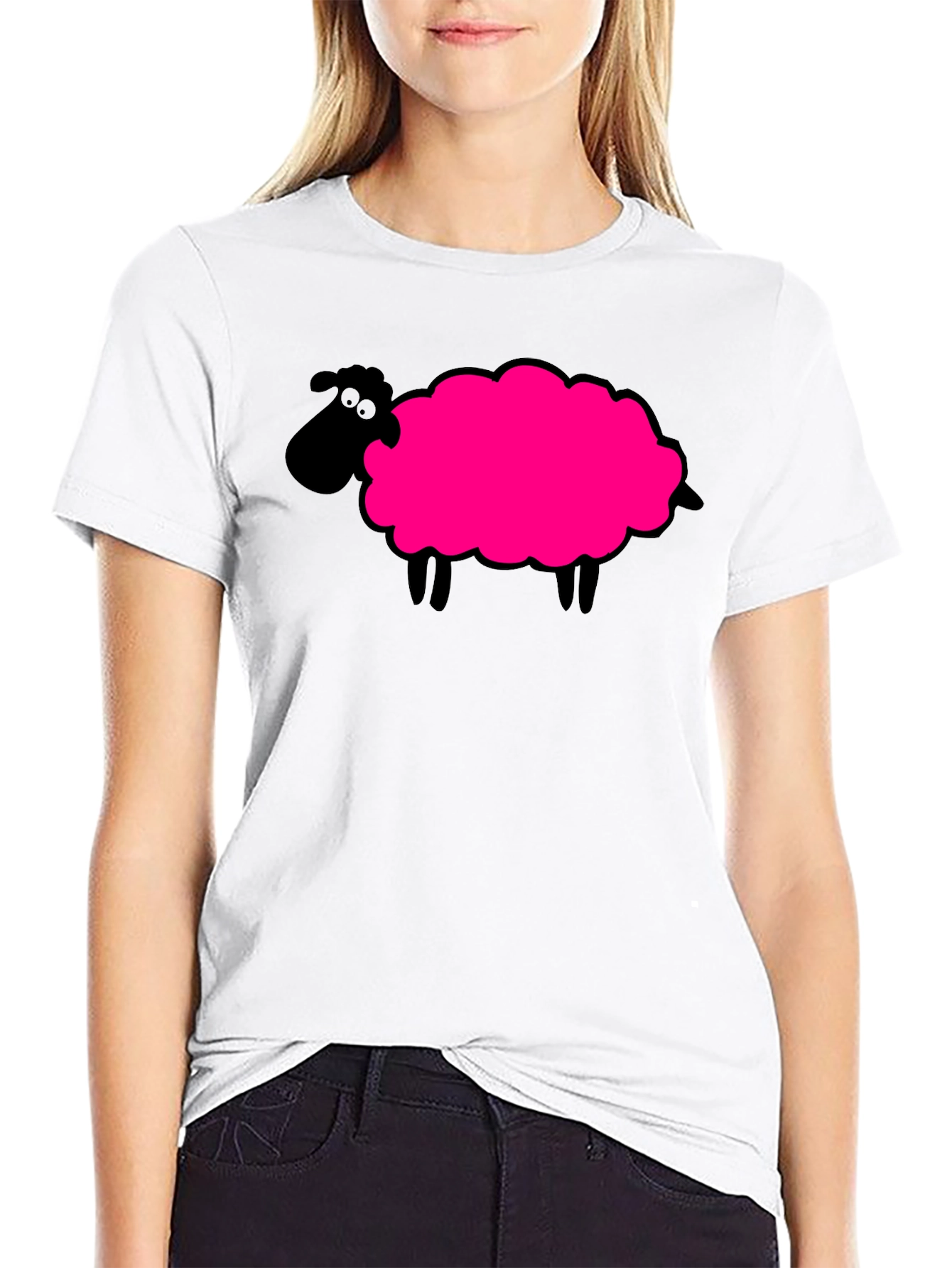 Novelty Sheep Graphic T-Shirt